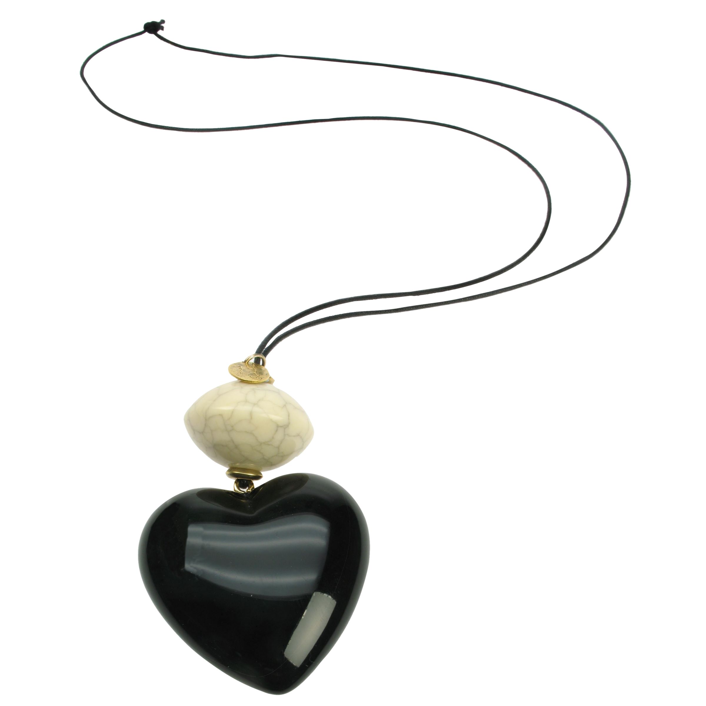 Angie Gooderham Jet Heart Pendant Necklace Black
