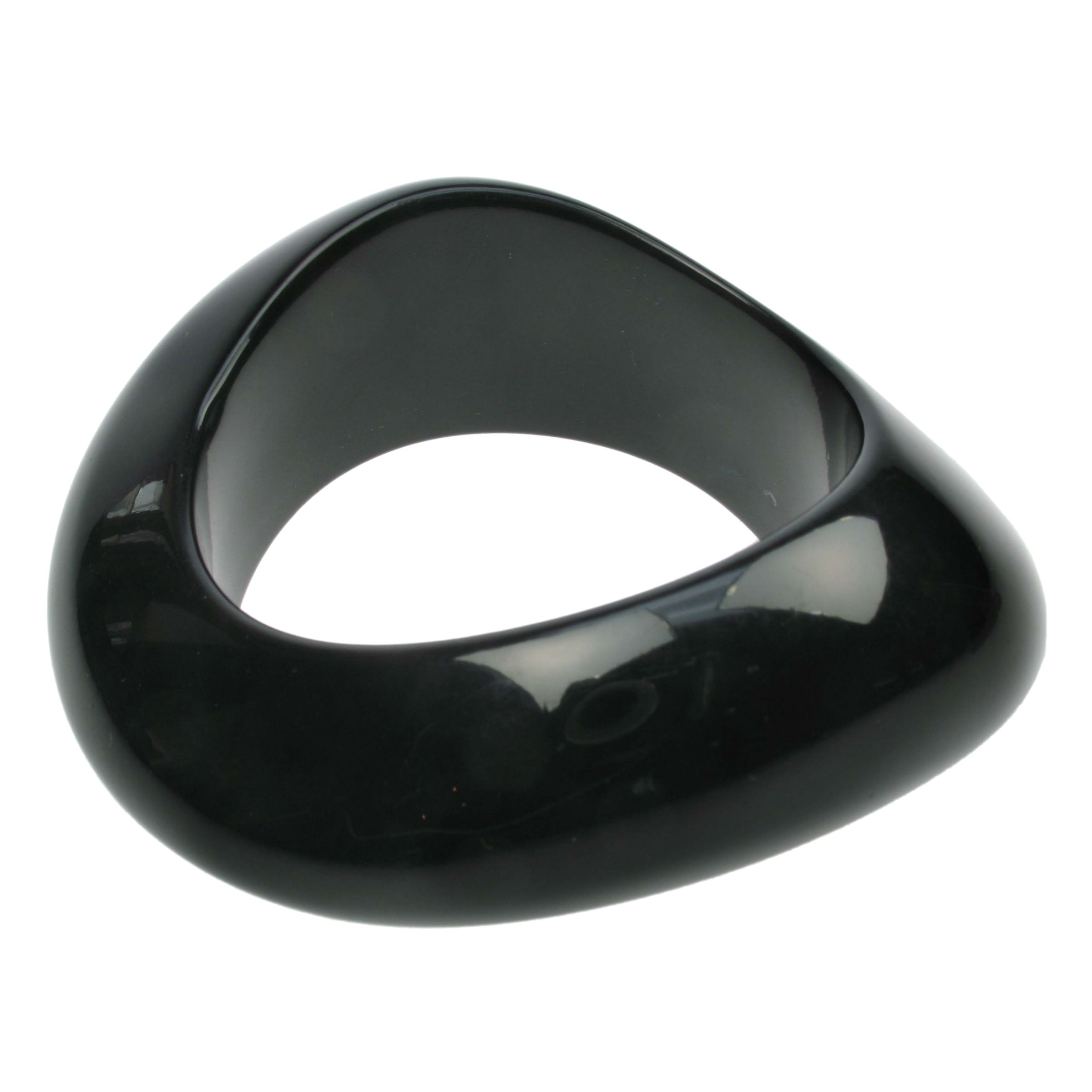 Angie Gooderham Chunky Wavy Bangle Black