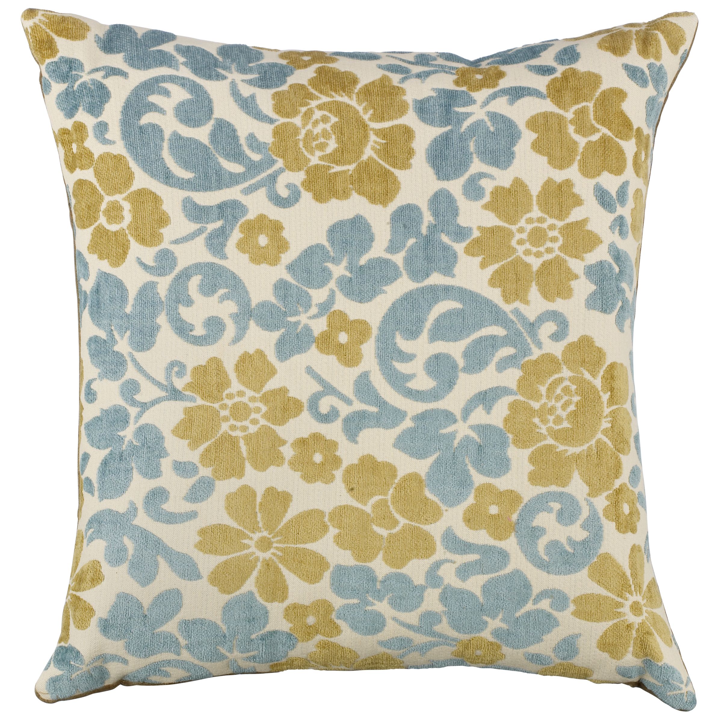 Unbranded Acanthus Scroll Cushion, Blue