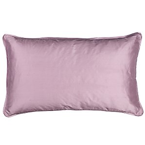 John Lewis Plain Silk Piped Cushion, Amethyst
