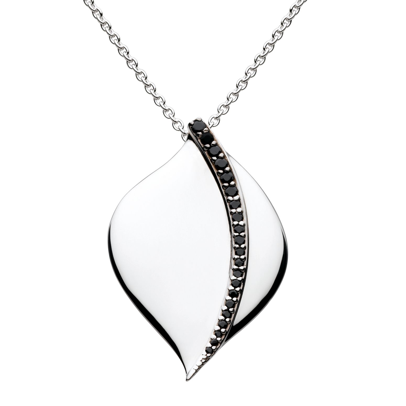 Kit Heath Black Cubic Zirconia Ray Pendant Necklace, Silver