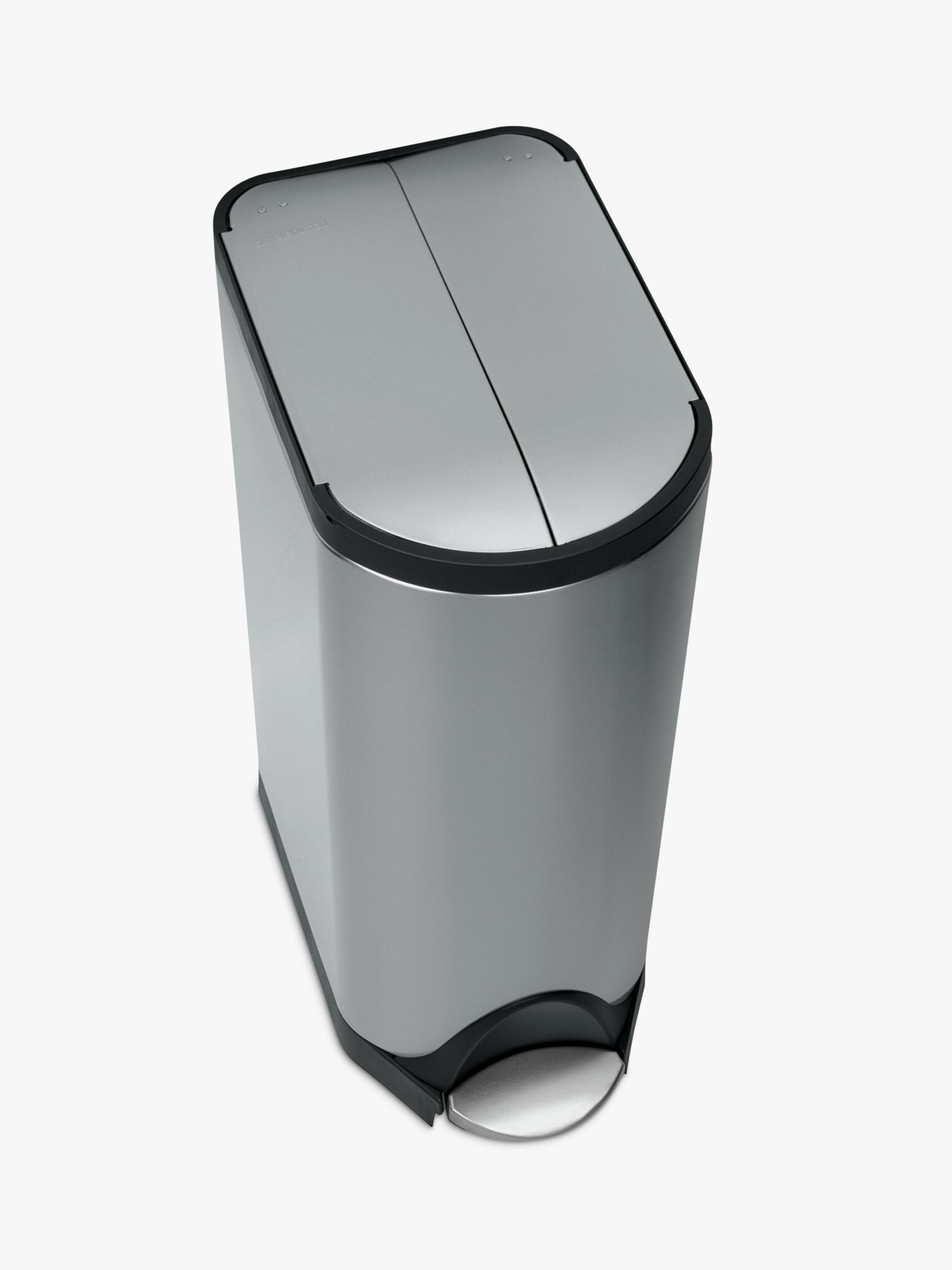 simplehuman Deluxe Butterfly Pedal Bin, Brushed Stainless Steel, 30L