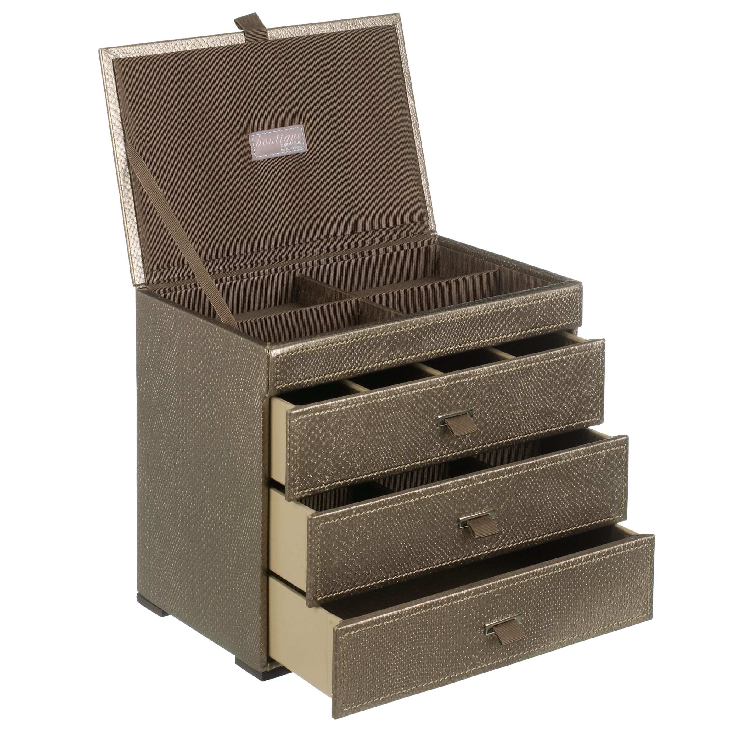 John Lewis Croc Jewellery Box, Bronze