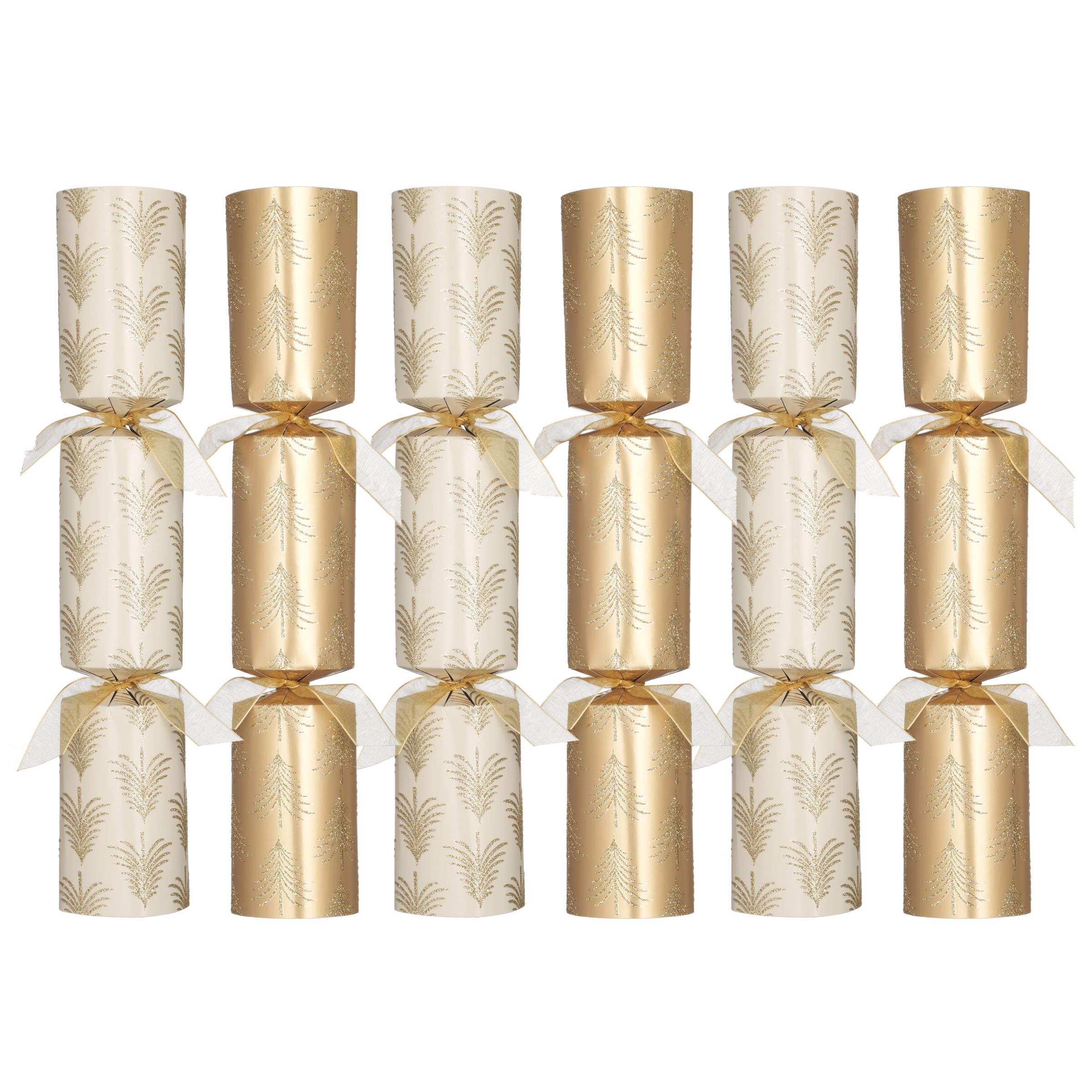 John Lewis Glitter Tree Crackers, Box of 6