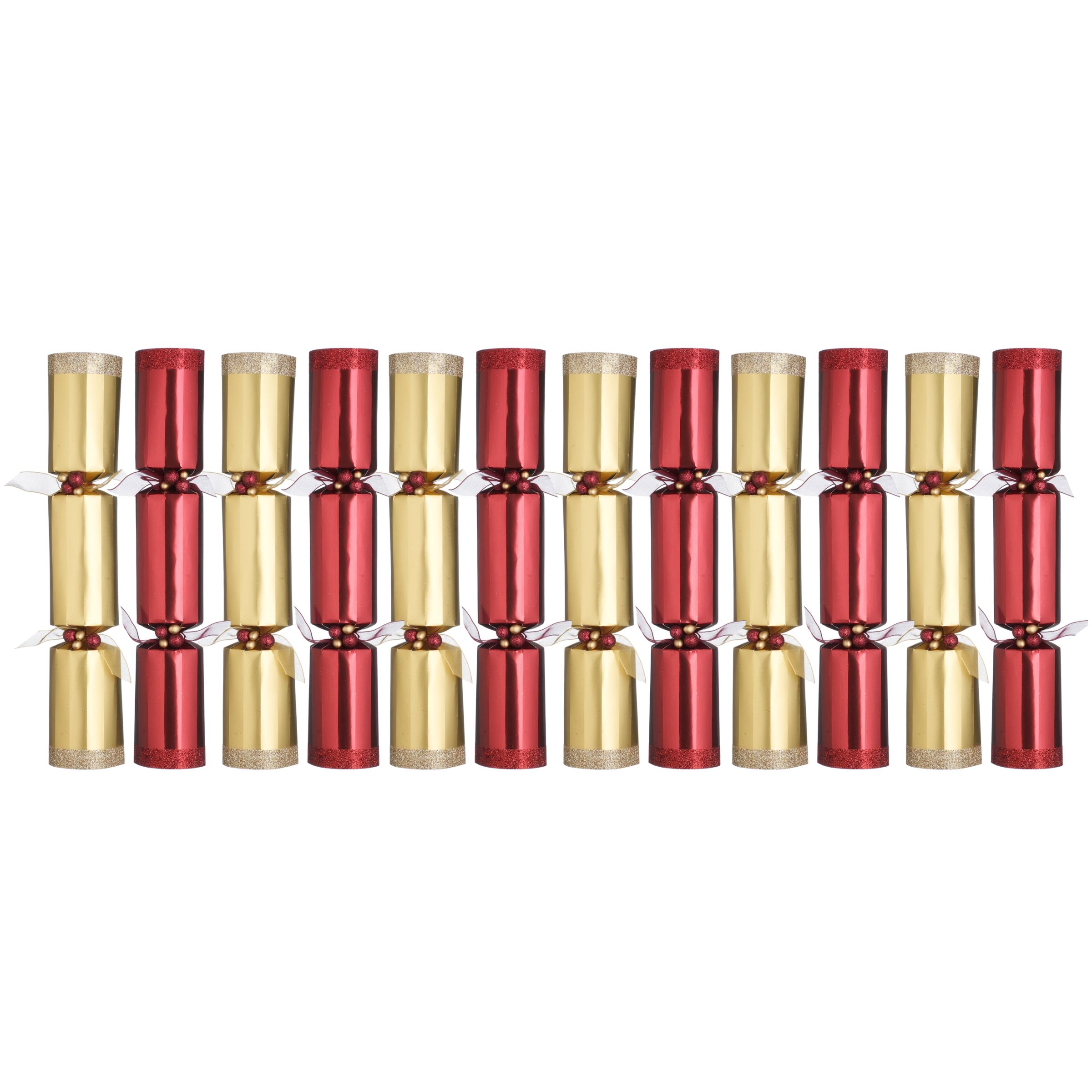 John Lewis Red & Gold Shaped Crackers, Set of 12
