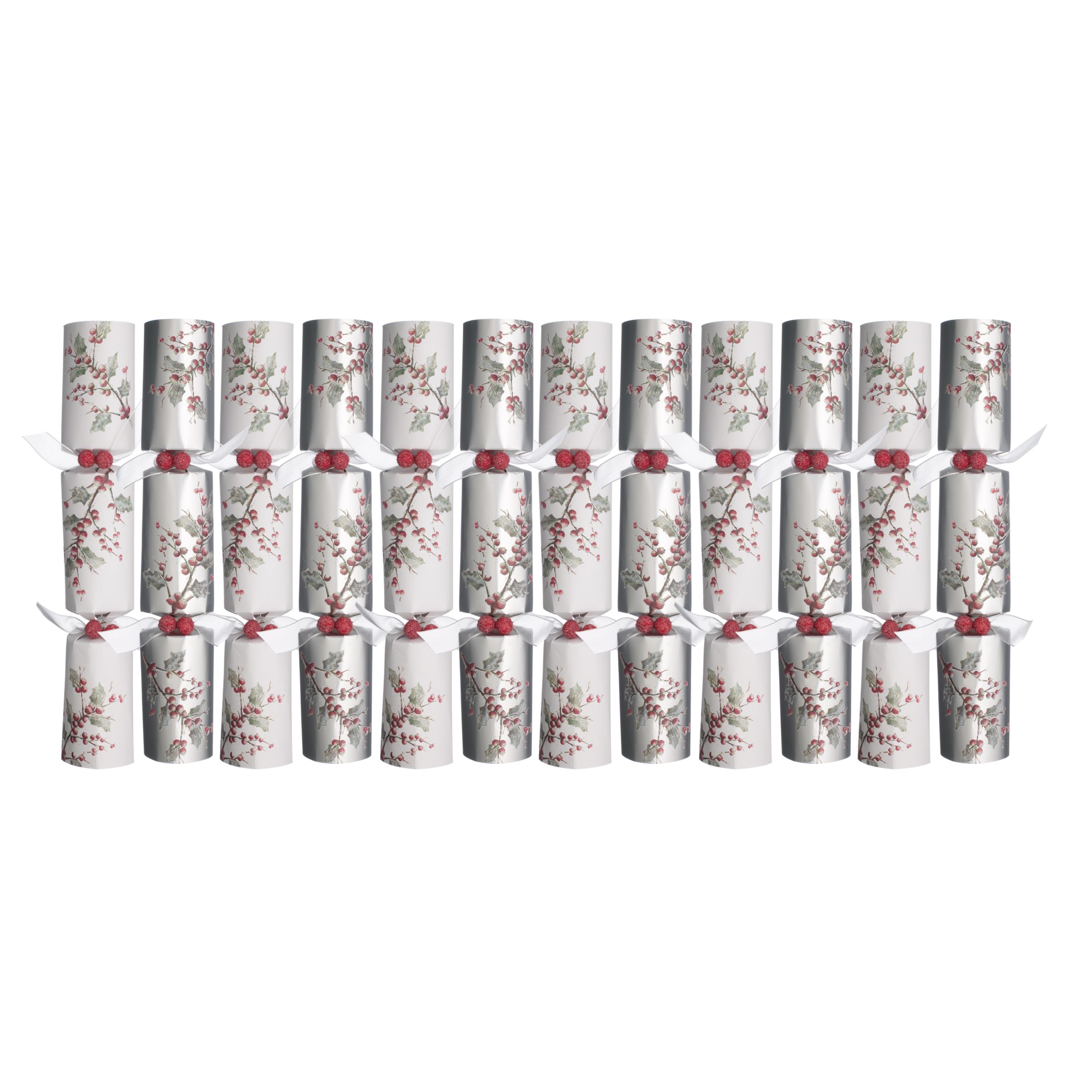 John Lewis Red Berry Christmas Crackers, Box of 12