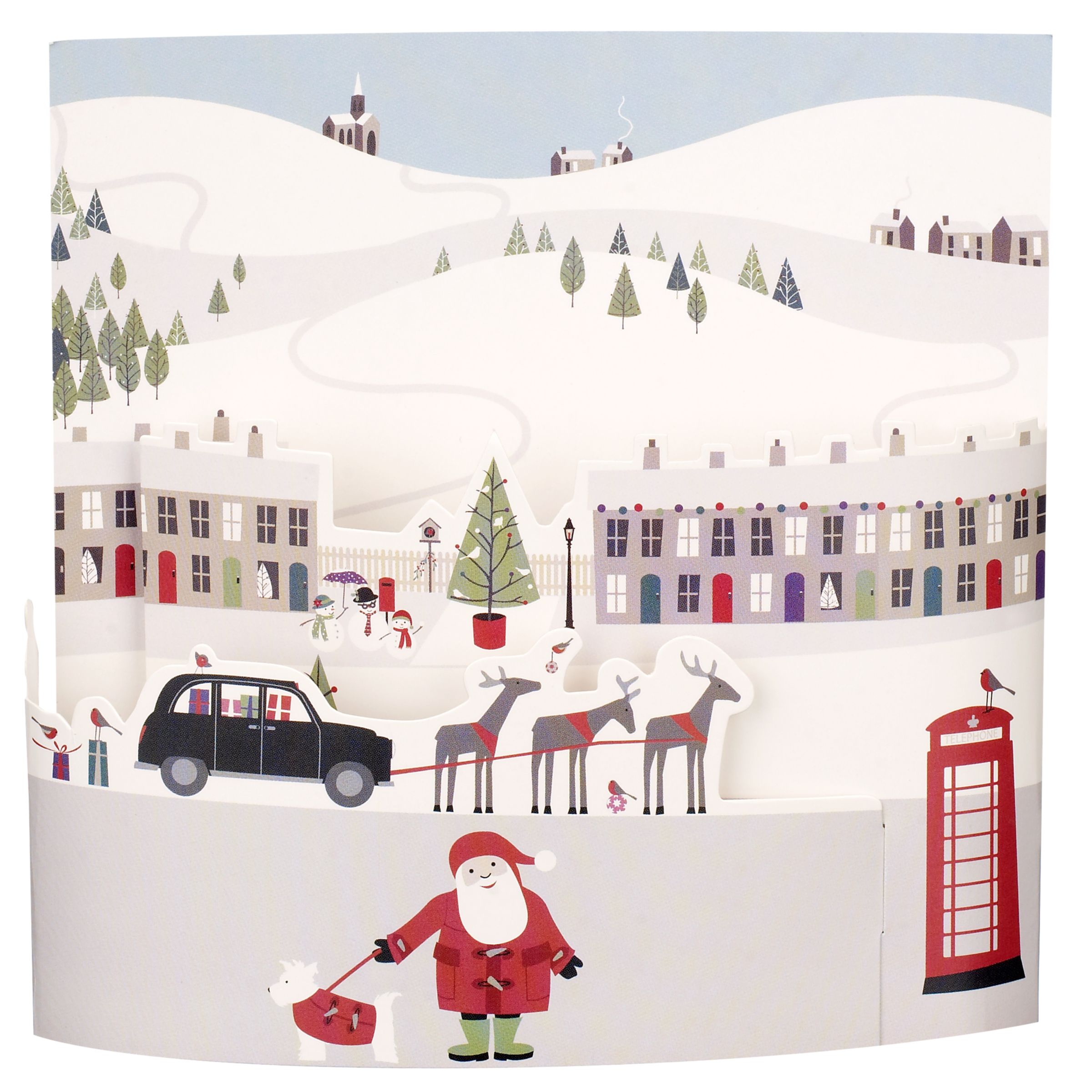 John Lewis 3D Christmas Scene Cards, Box of 6