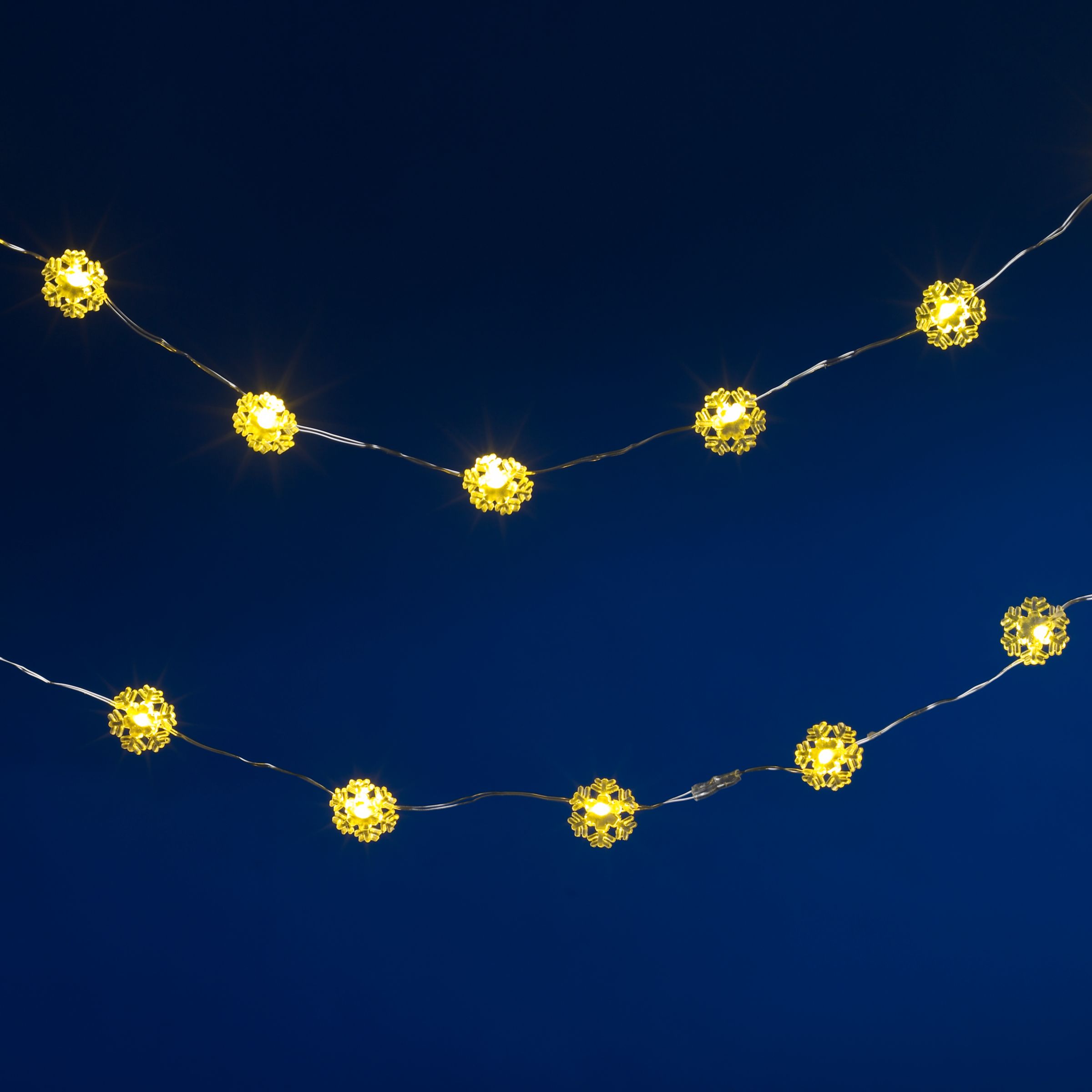 John Lewis 20 Wire Snowflake Fairy Lights, White