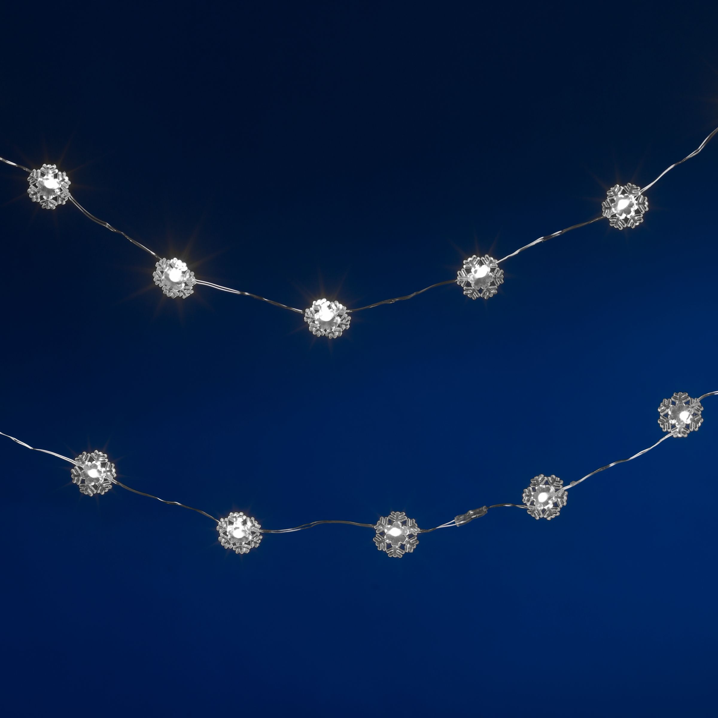 20 Fine Wire Snowflake LED Indoor Fairy Lights, Blue