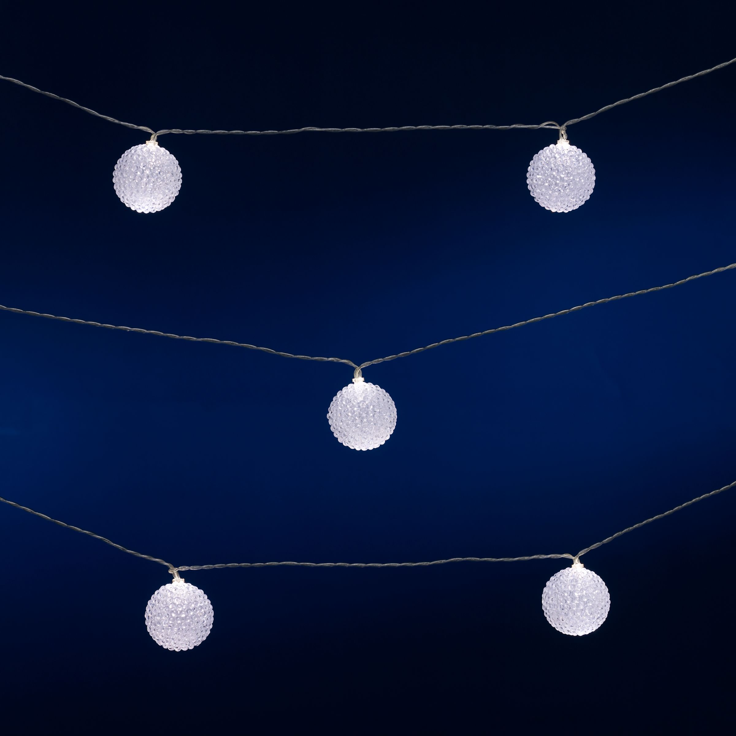 John Lewis 20 PVC Soft Ball Fairy Lights, White