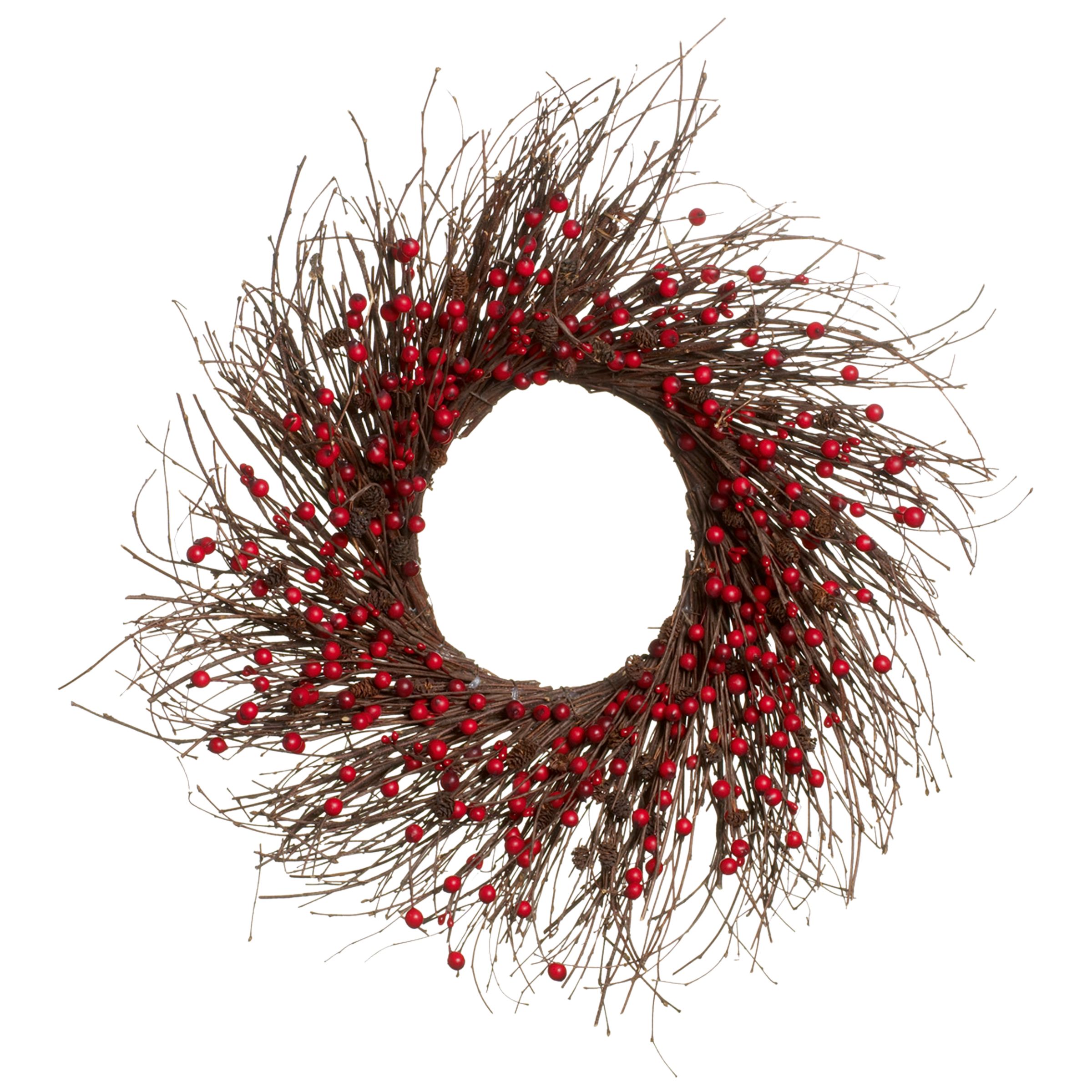 John Lewis Twig and Red Berry Wreath