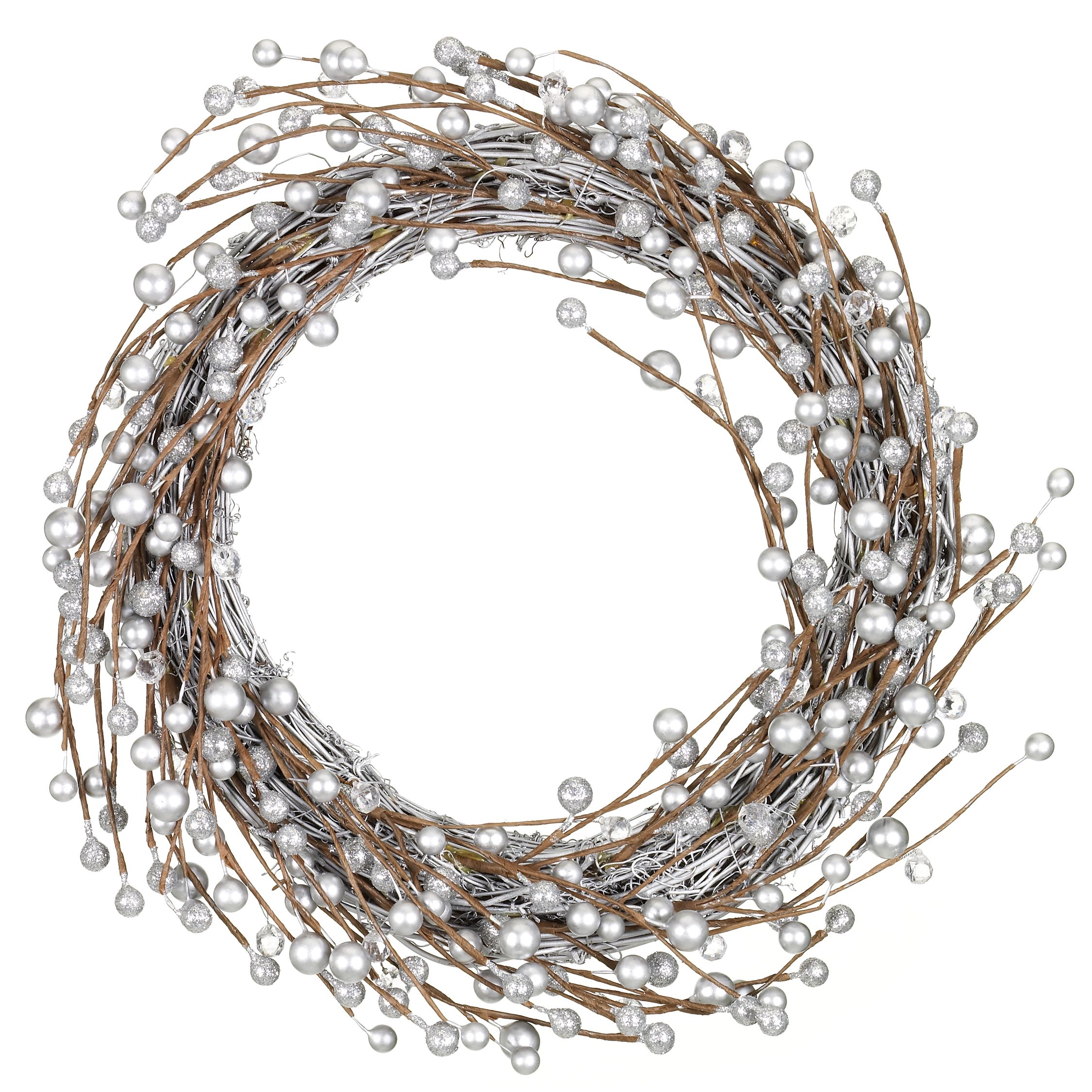 John Lewis Silver Berry Wreath