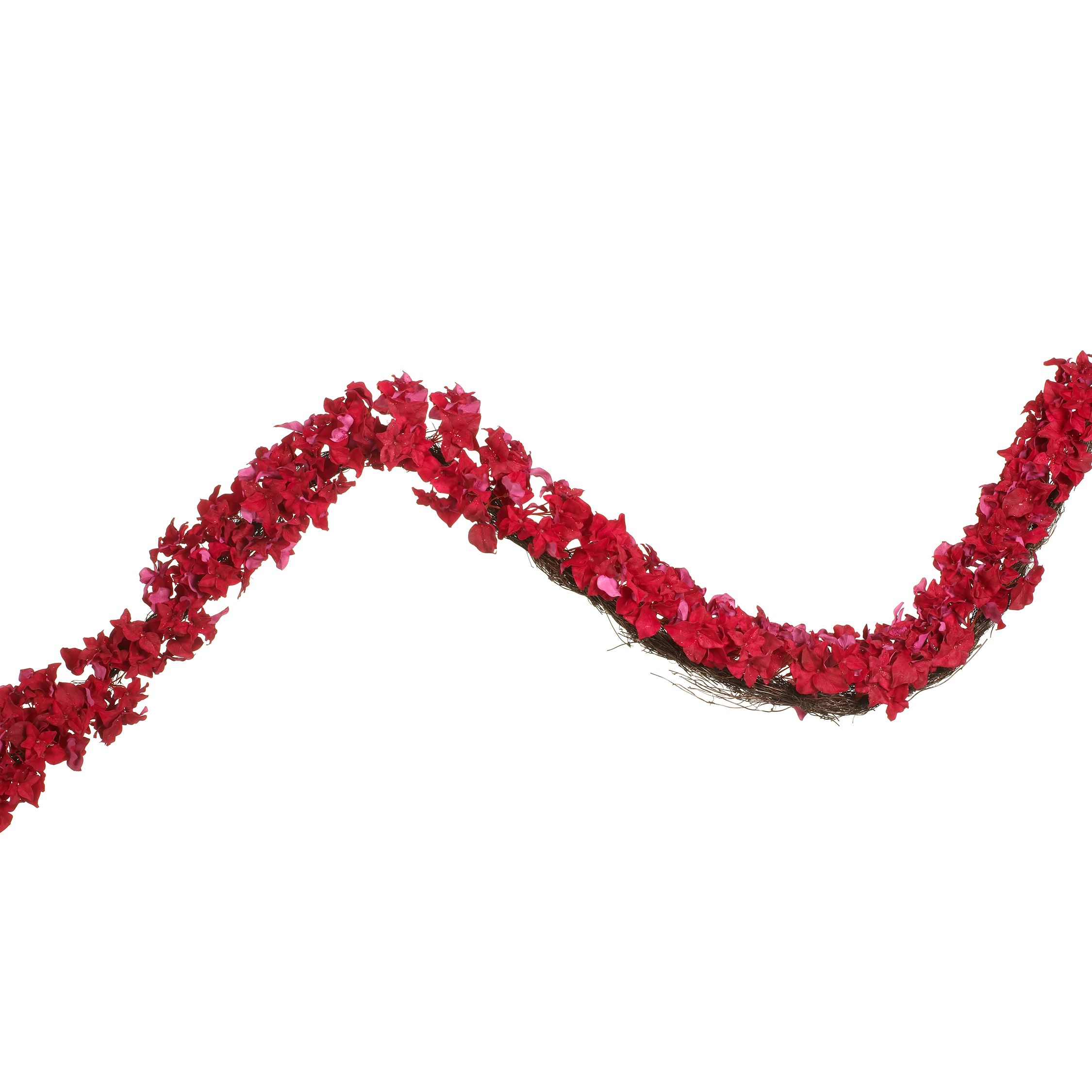 John Lewis Glitter Flower Garland, Red