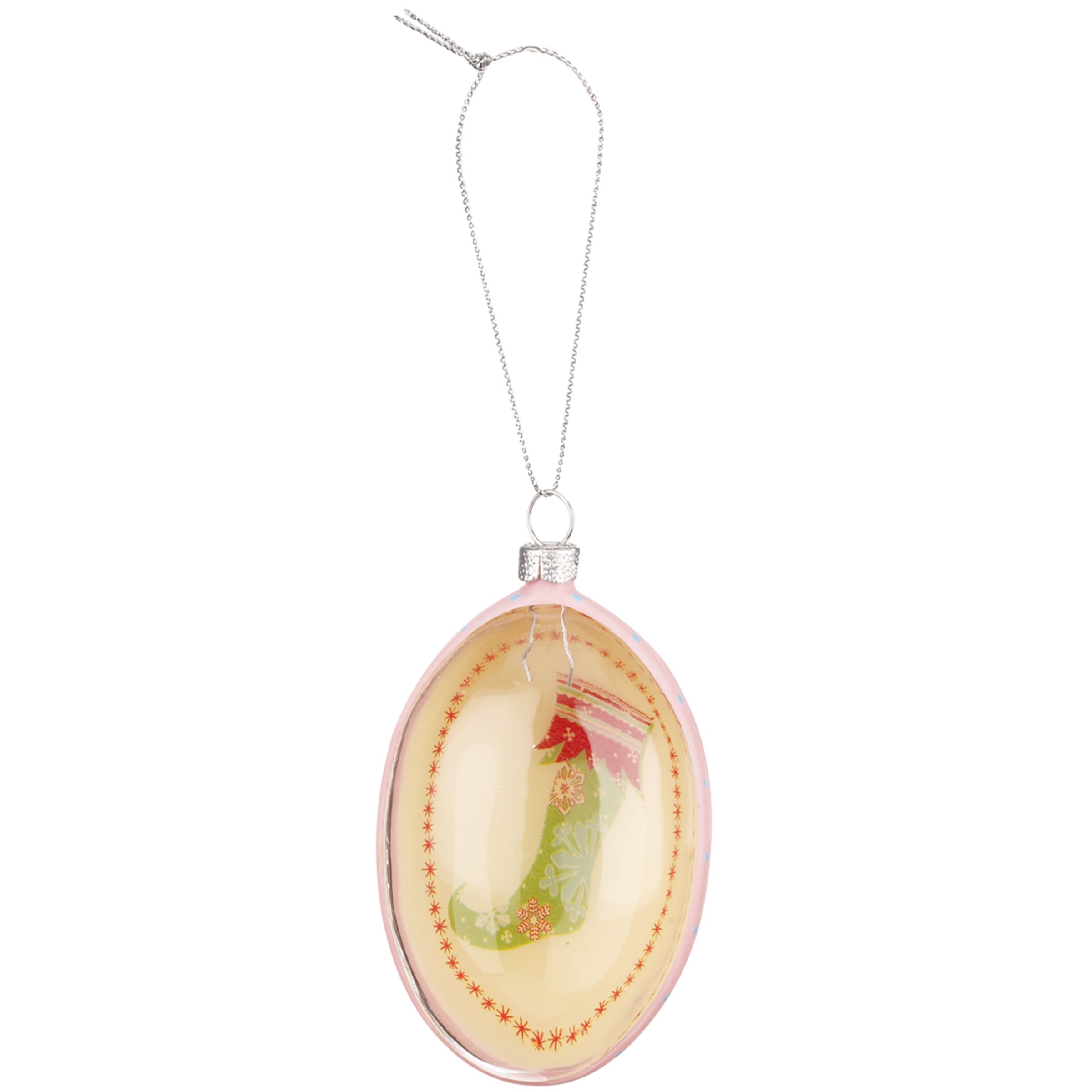 John Lewis Glass Oval Stocking Bauble