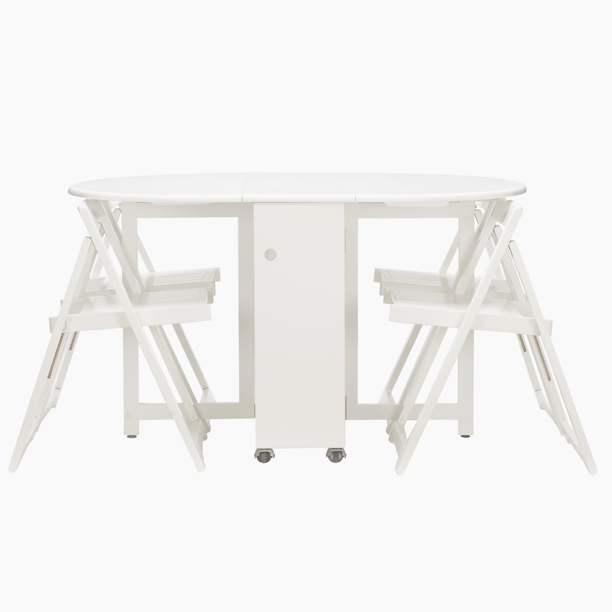 John Lewis Butterfly Folding Table and Four Chairs, White at John Lewis