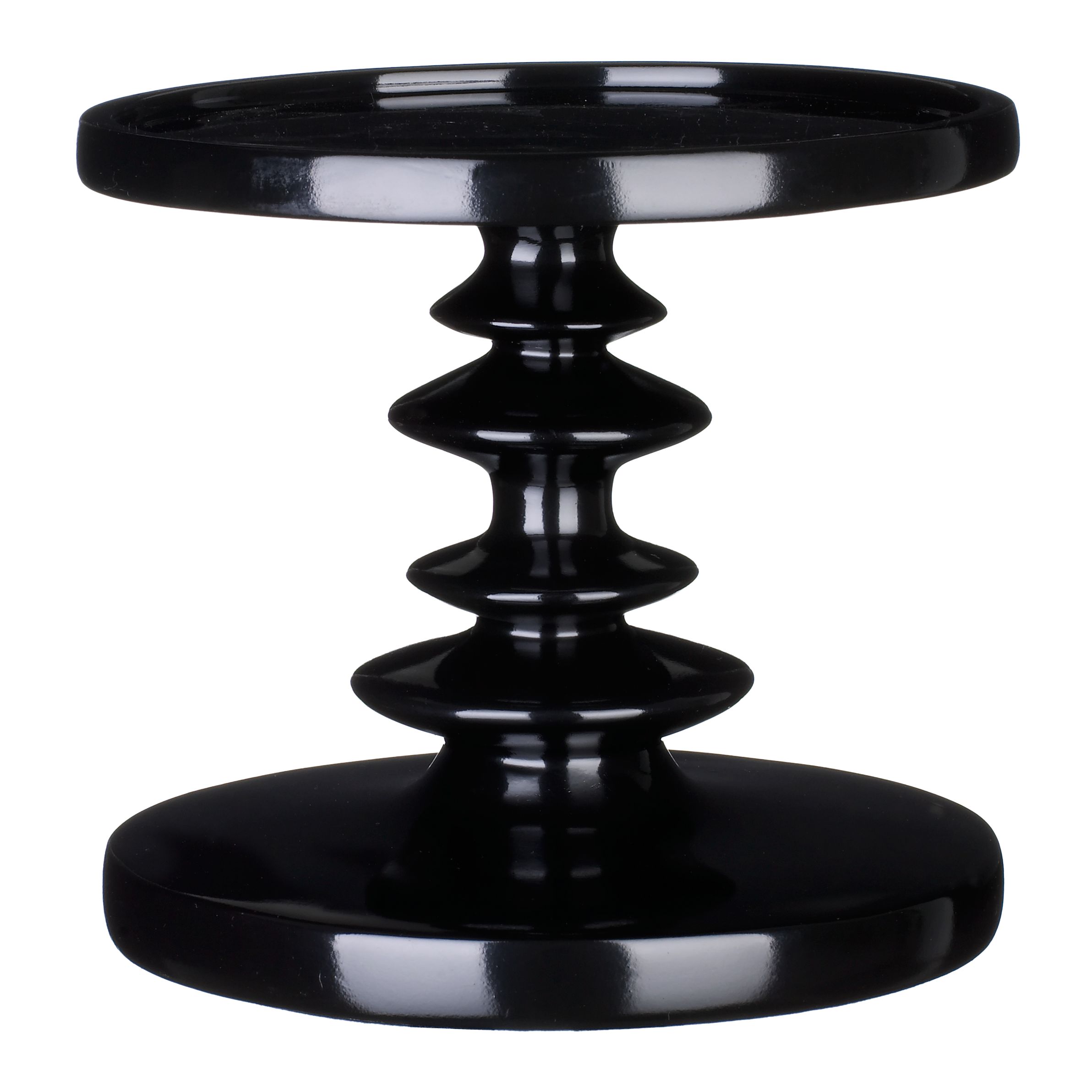 Andrew Martin Swirl 3 Wick Candleholder, Black