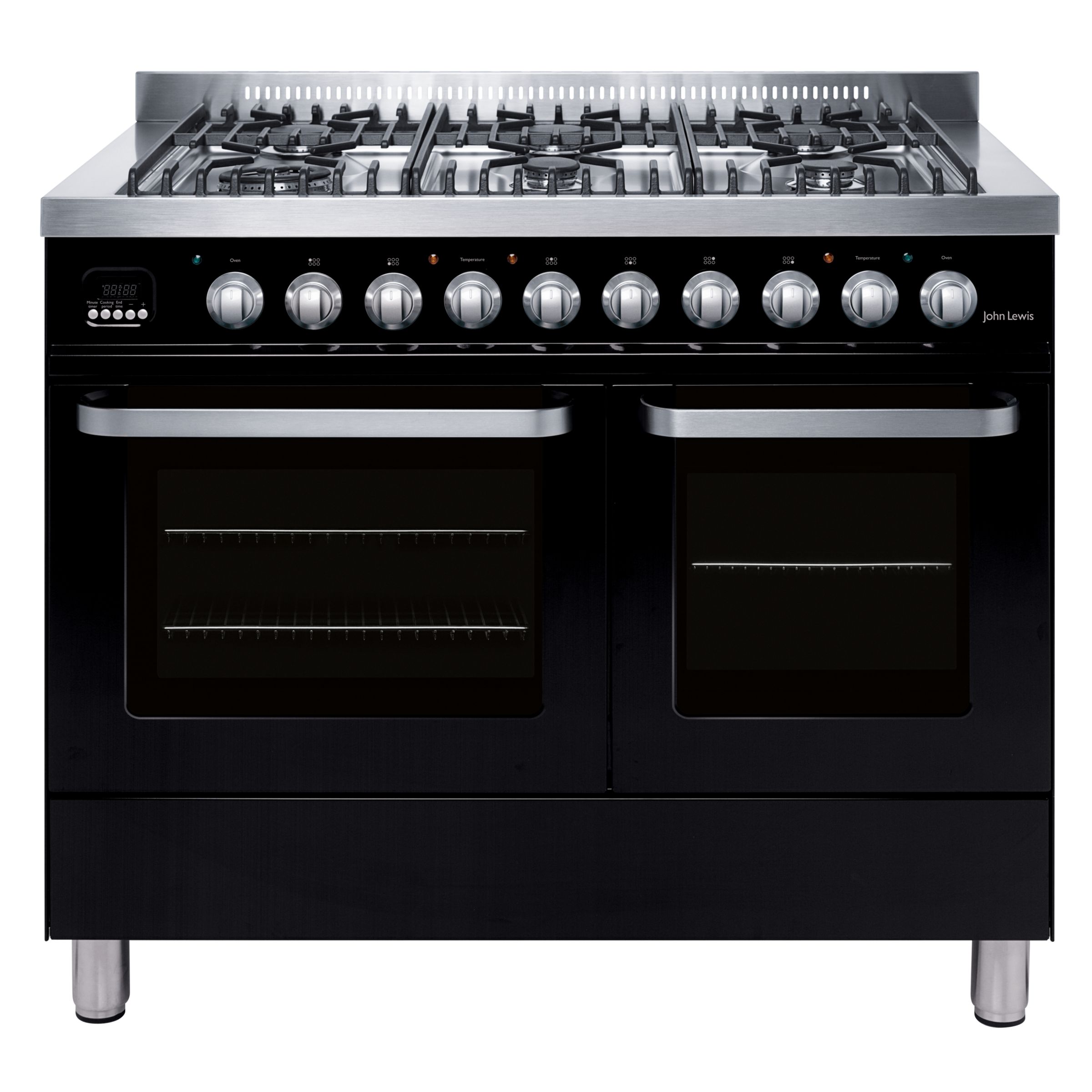 John Lewis JLRCBK103 Range Cooker, Gloss Black at John Lewis