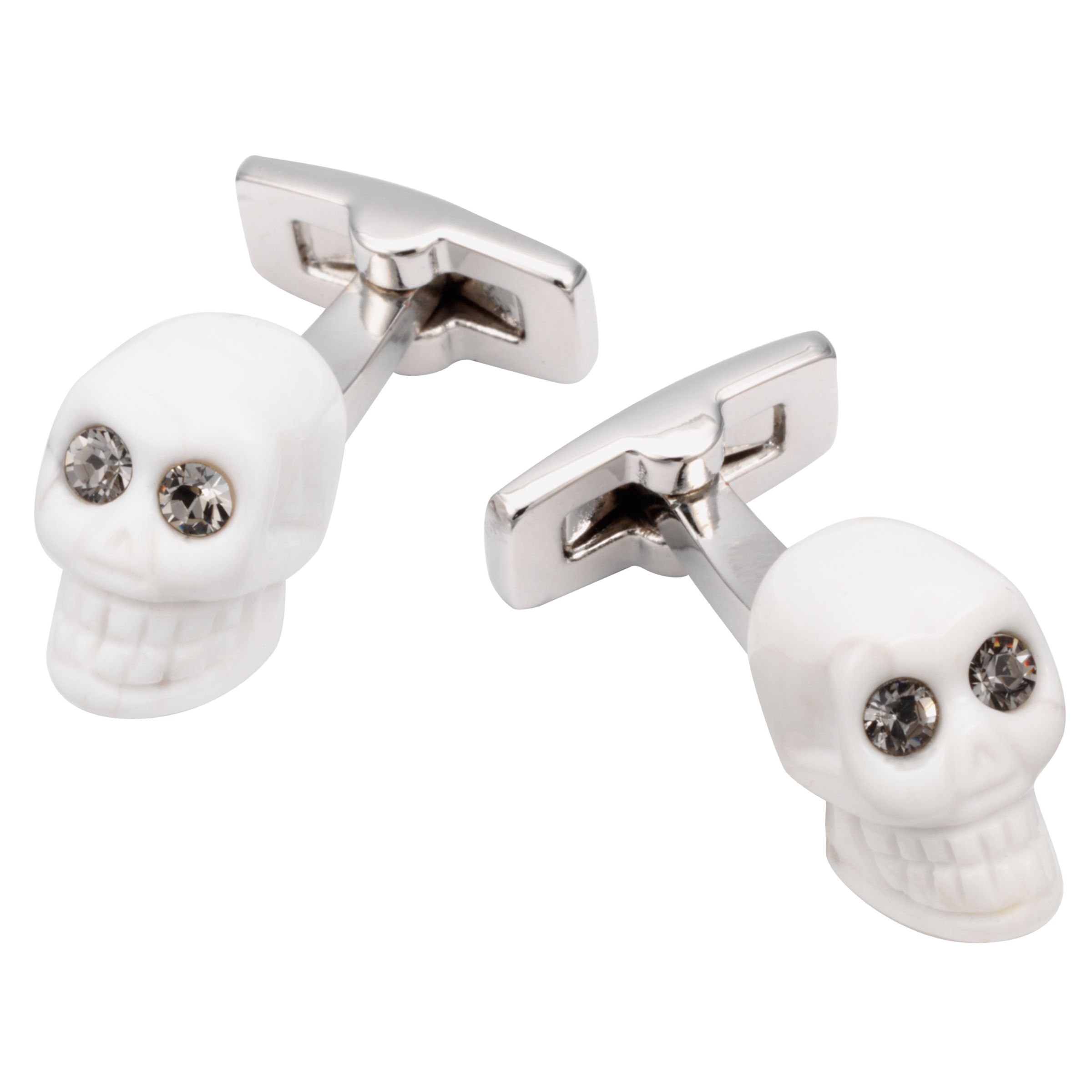 Duncan Walton Screamer Skull Cufflinks, White