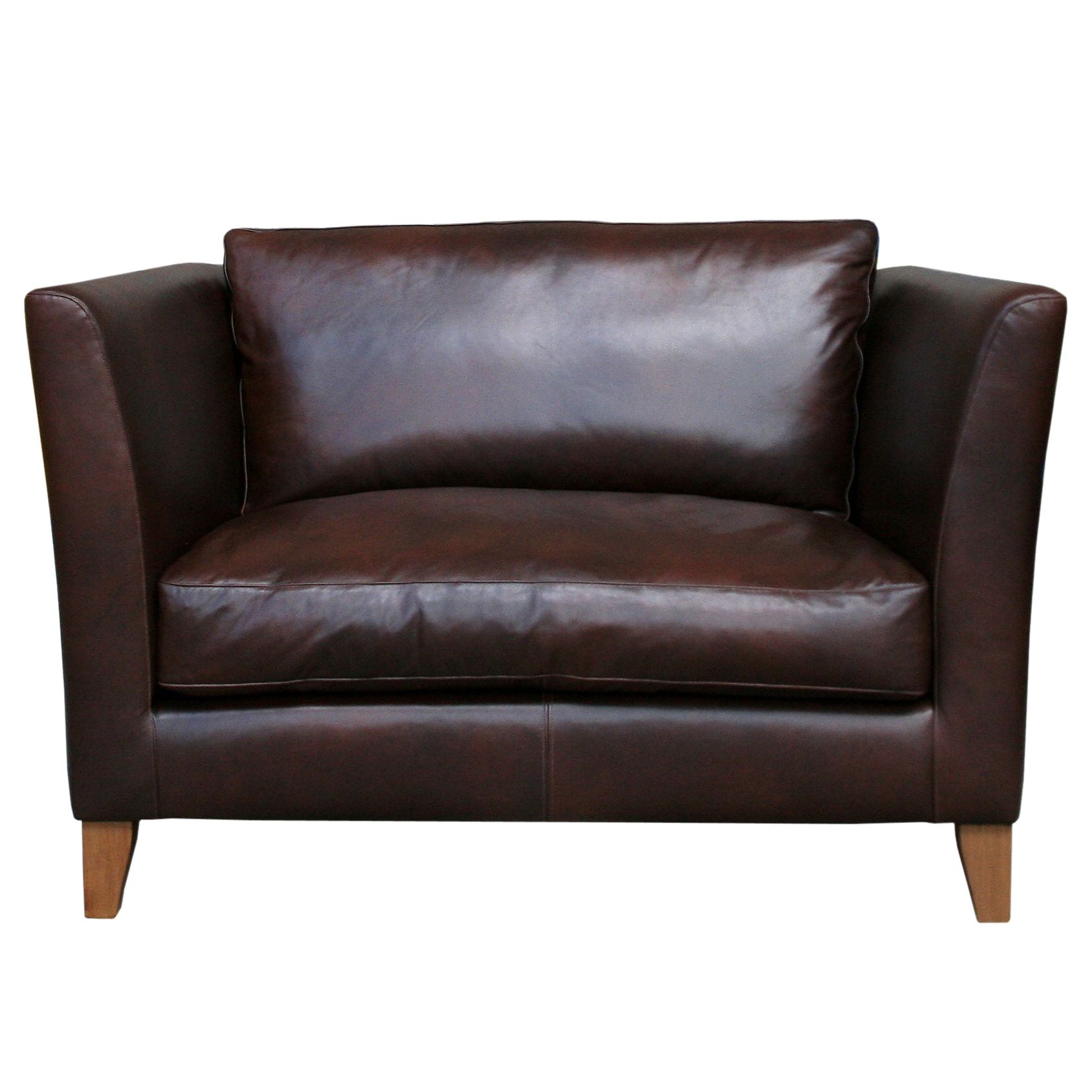 Nick Munro Collection Leather Snuggler, Cushion Back, Old Saddle Walnut at John Lewis