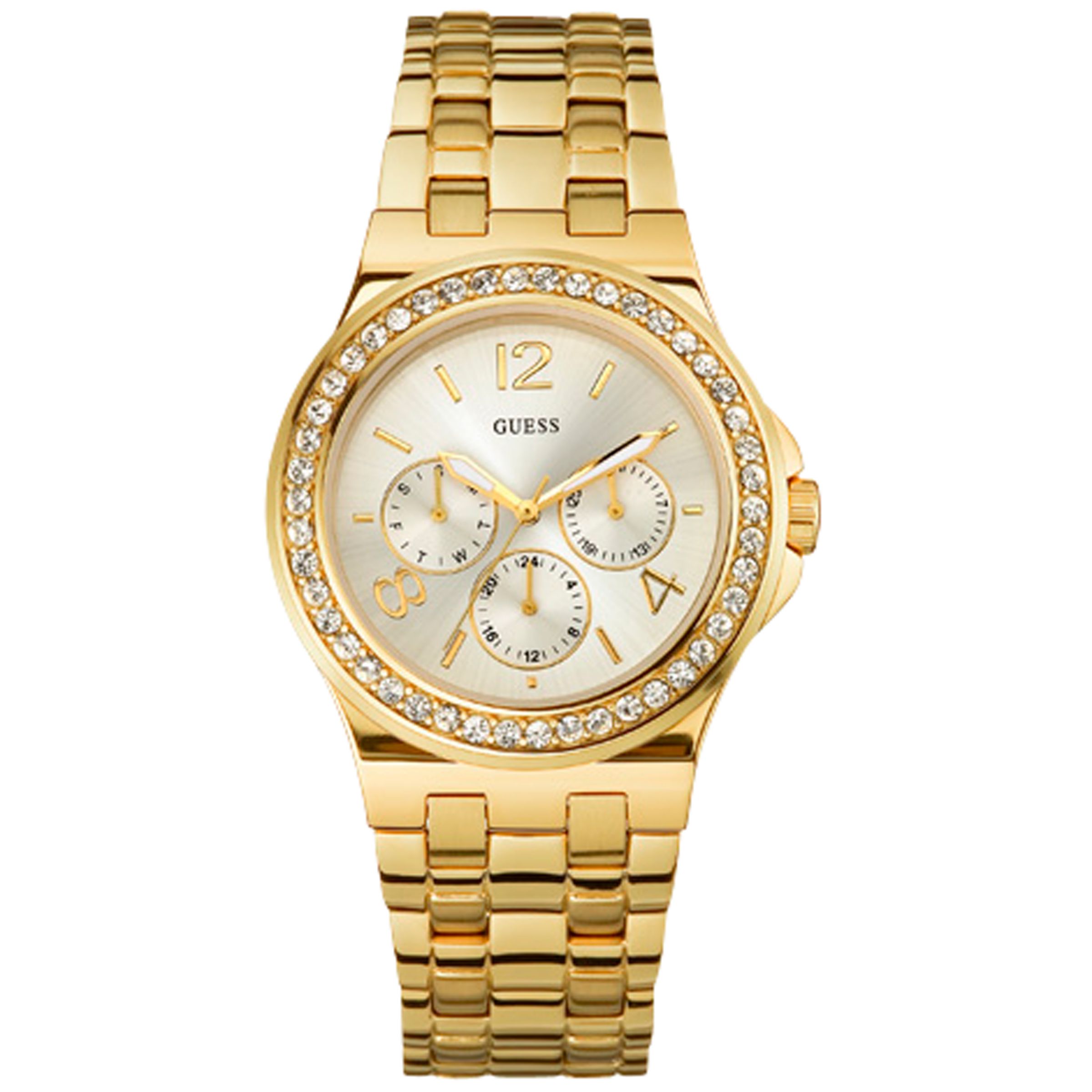 Guess W18538L1 Puzzle Womens Watch, Gold