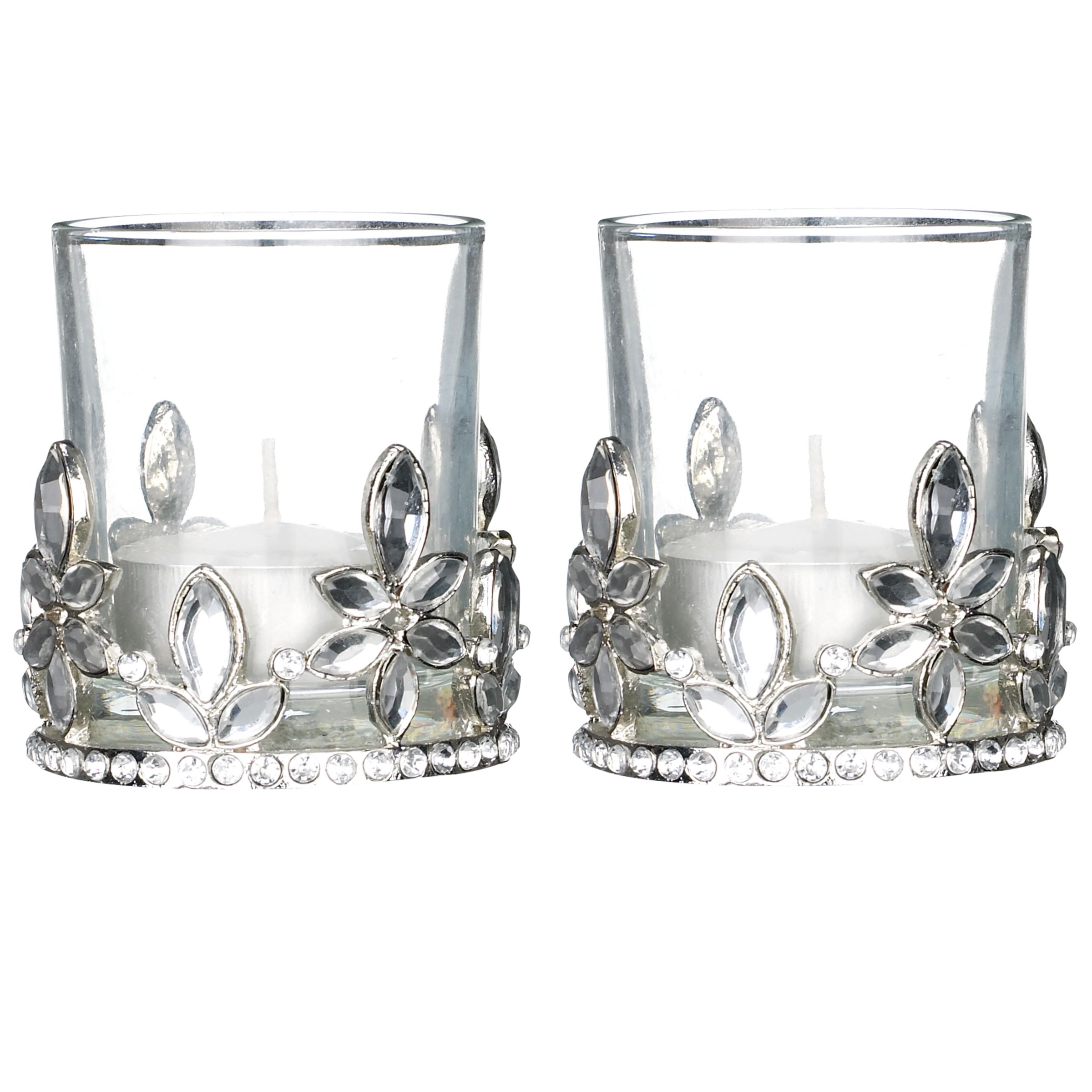 John Lewis Jewelled Tealight Holders, Set of 2