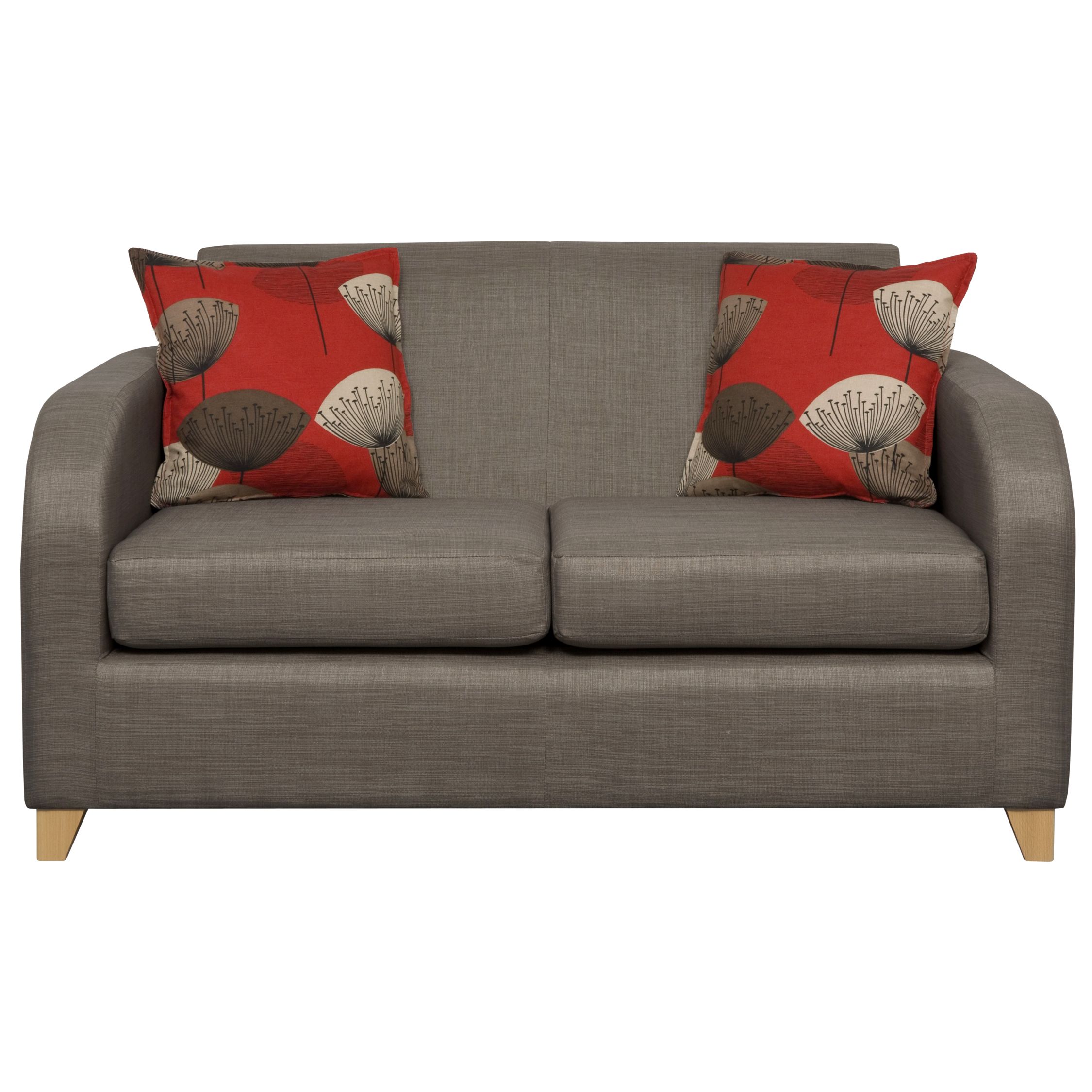 John Lewis Mezzo Small Sofa, Slate/Dandelion Clocks, Red at John Lewis