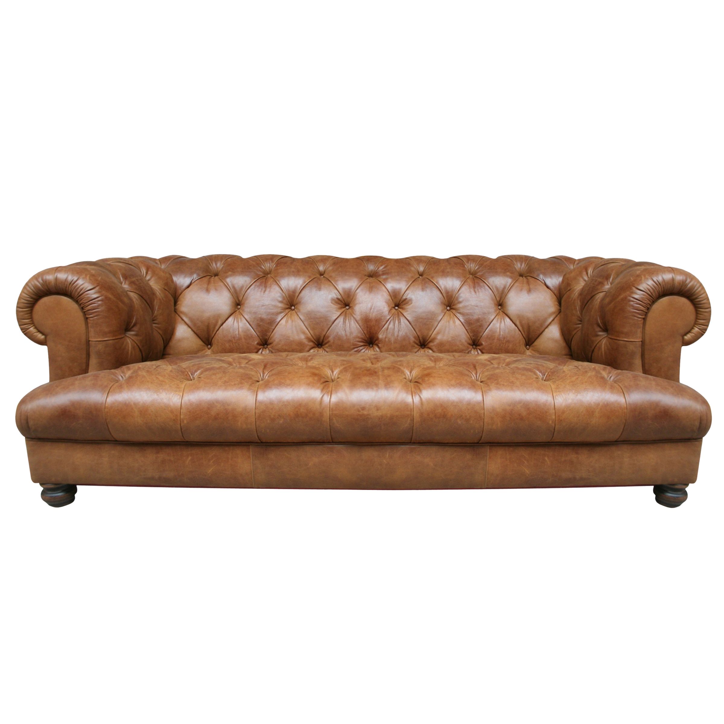 John Lewis Drummond Grand Leather Sofa, Tan
