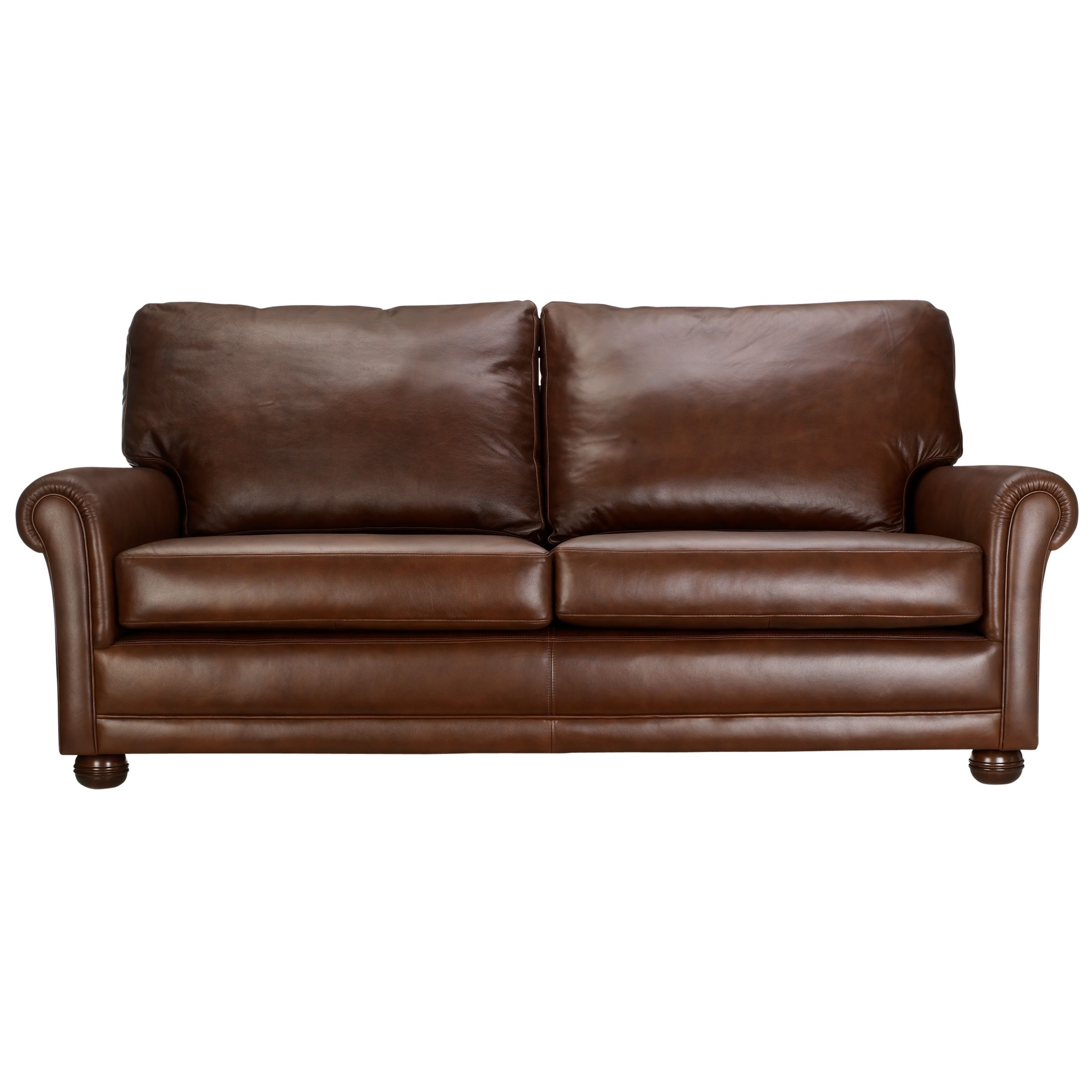 John Lewis Carmen Large Leather Sofa, Brown