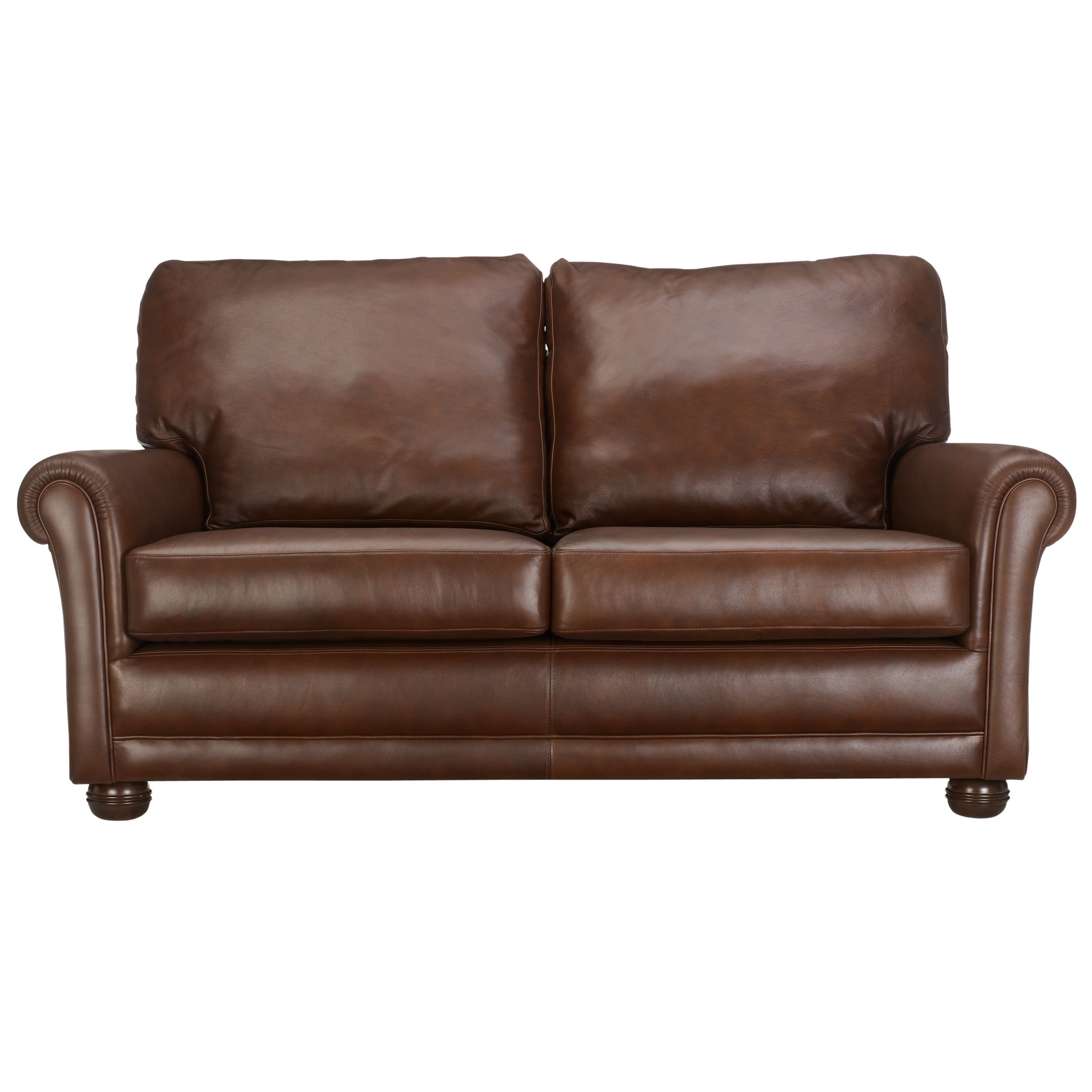 John Lewis Carmen Small Leather Sofa, Brown