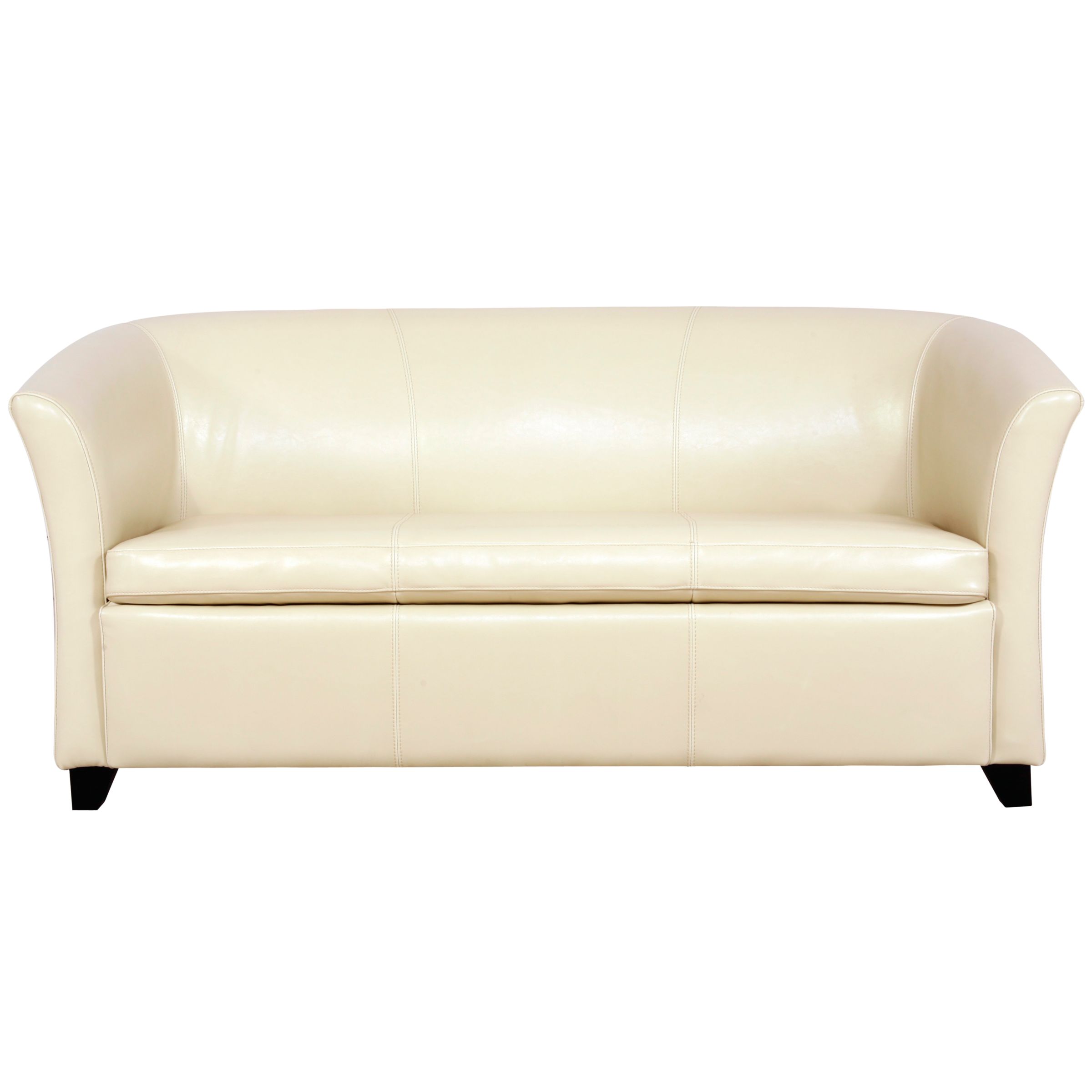 John Lewis Romeo Small Leather Sofa, Ivory