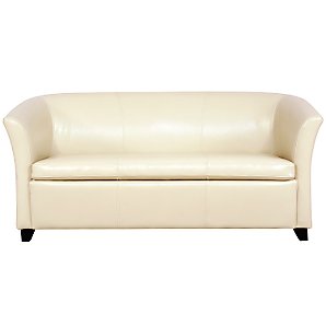 Romeo Small Leather Sofa, Ivory