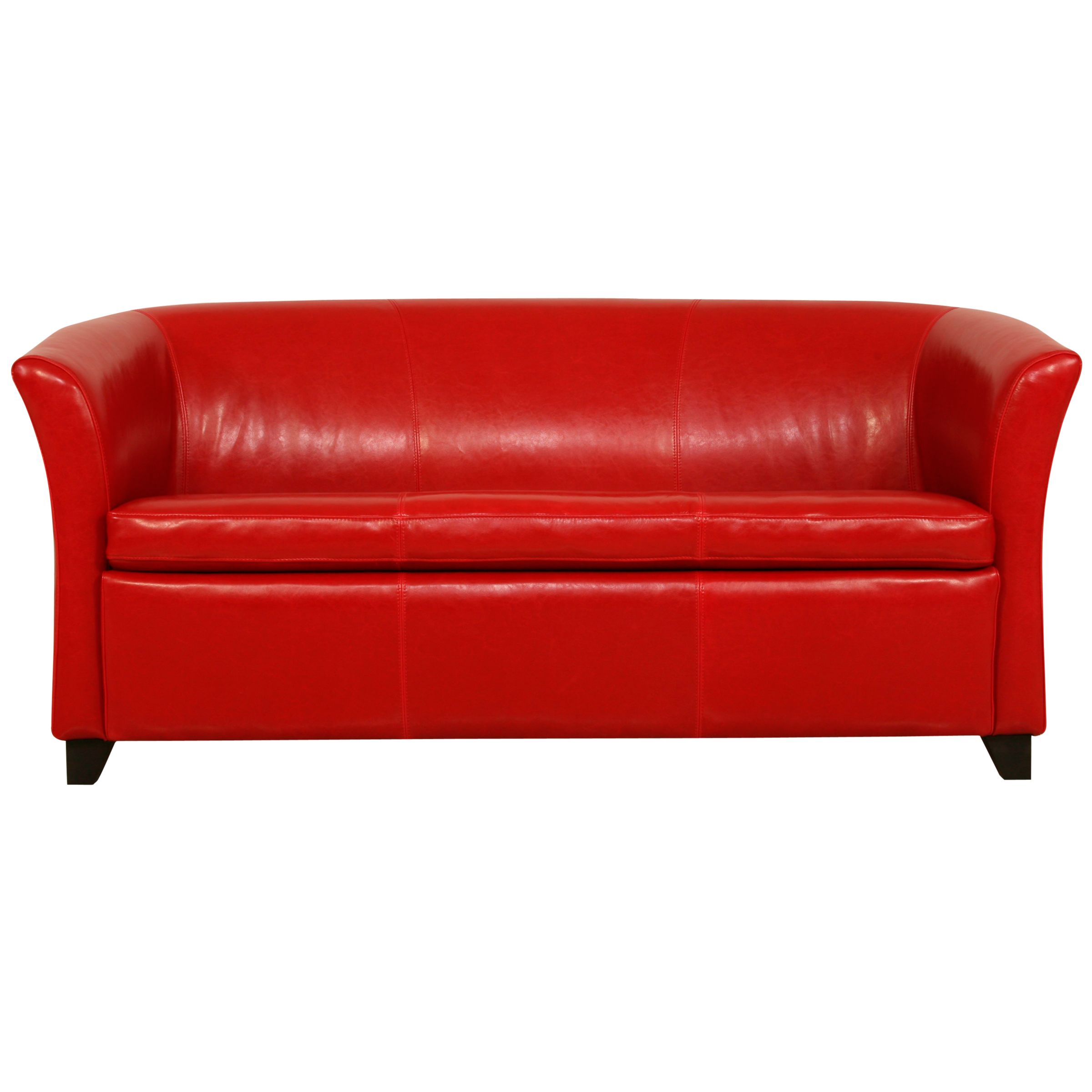 John Lewis Romeo Small Leather Sofa, Red at John Lewis