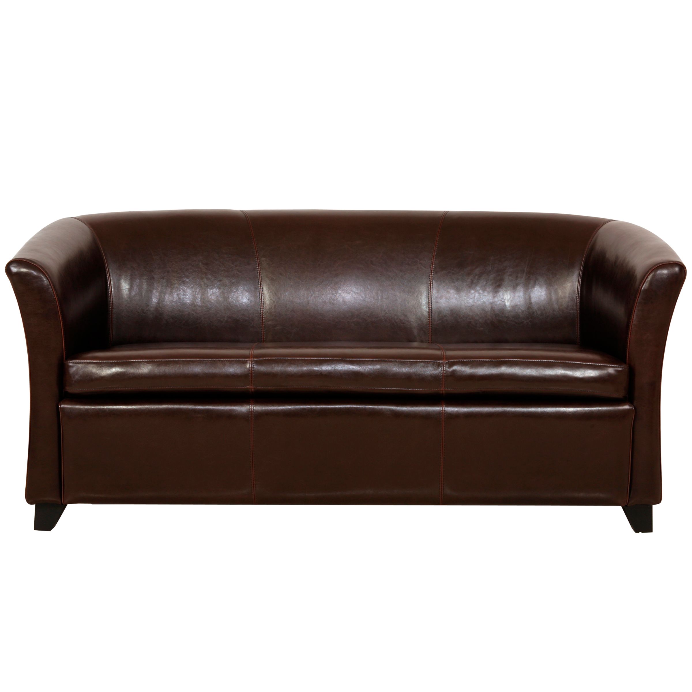 John Lewis Romeo Small Leather Sofa, Chocolate