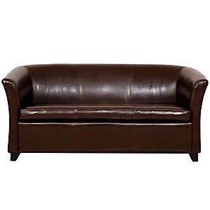 Romeo Small Leather Sofa, Chocolate