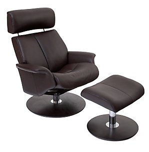 Cobra Leather Chair and Stool,