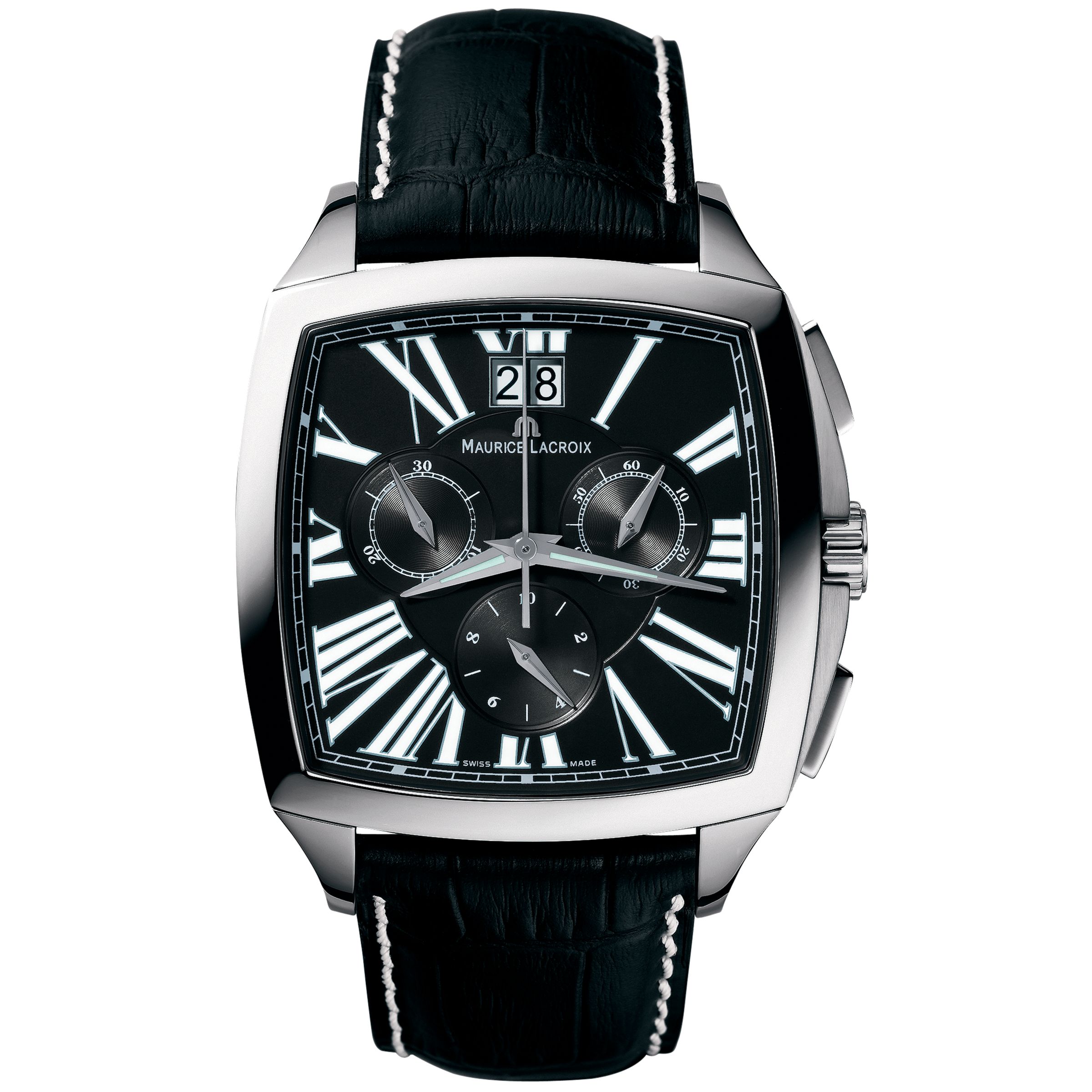 Maurice Lacroix Miros Coussin Chronographe Men's Watch, Black
