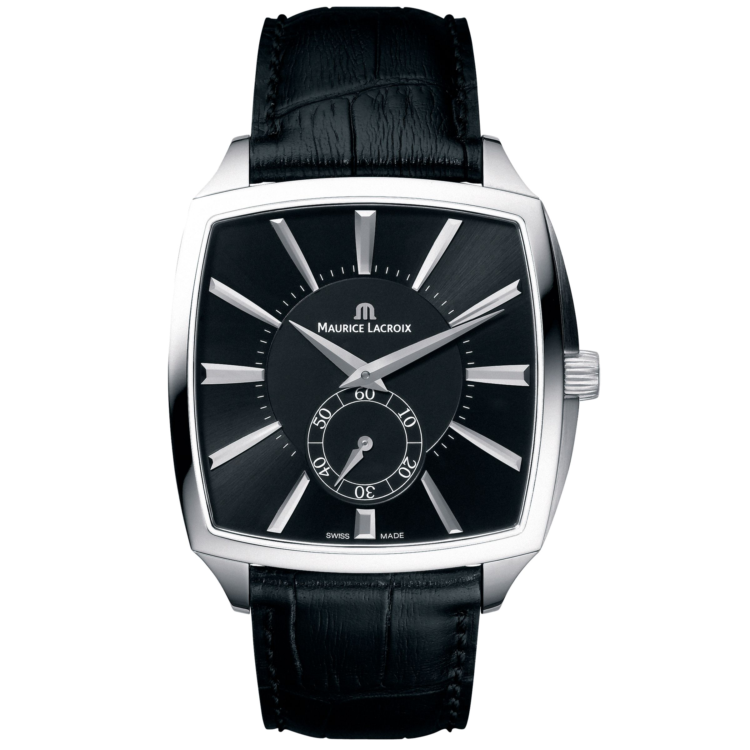 Maurice Lacroix Miros Coussin Men's Black Dial Chronograph Watch, Black