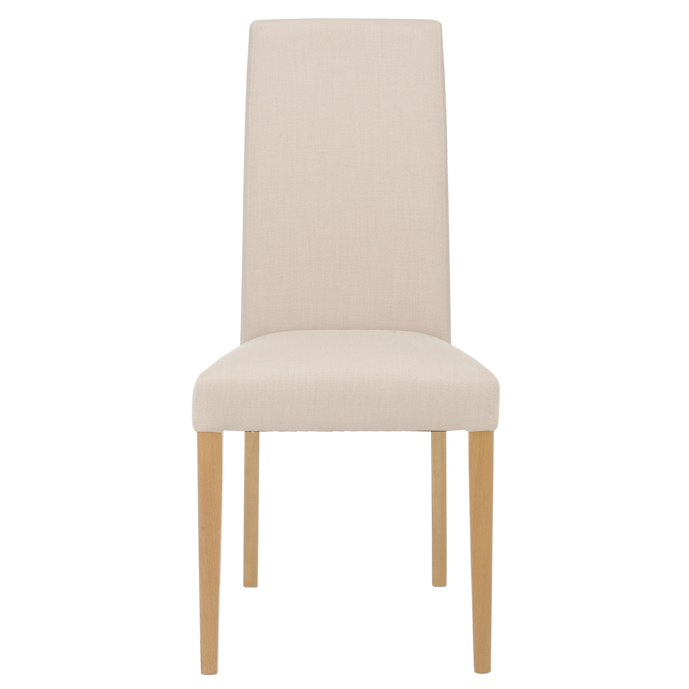 John Lewis Lydia Natural Fabric Dining Chair, Oak Stained