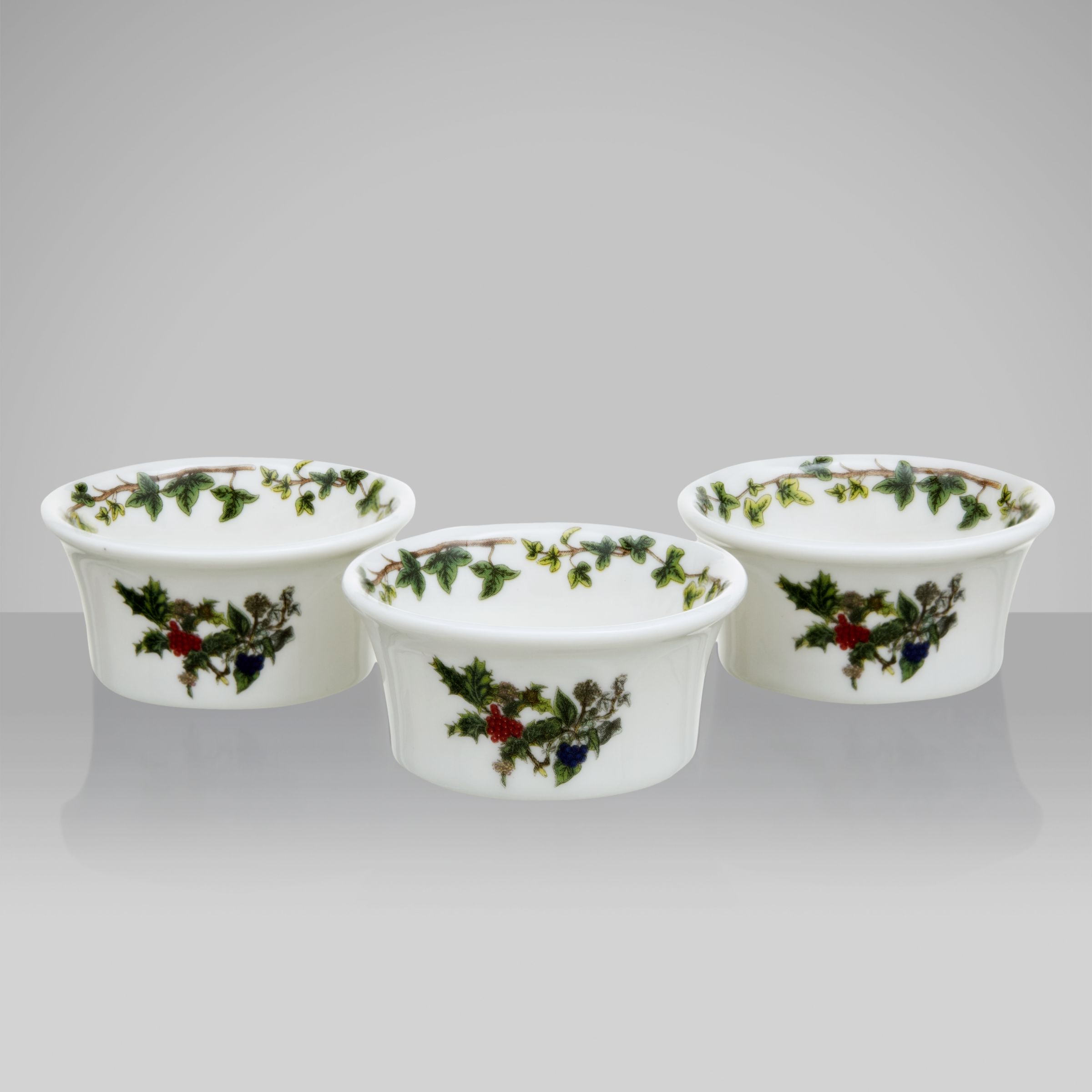 Portmeirion Holly and Ivy Tealight Holders, Set of 3