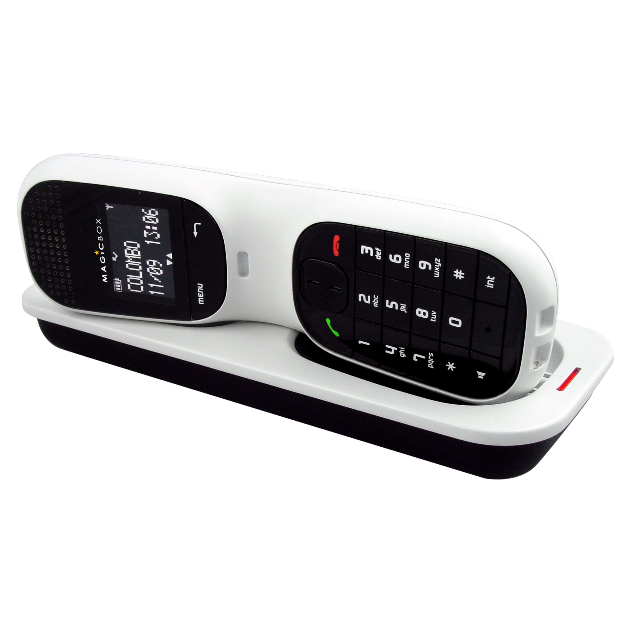 Magicbox Colombo Digital Cordless Phone/Answering Machine, Single, White