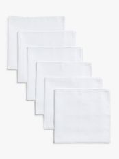 John Lewis Muslin Squares, Pack of 6, White