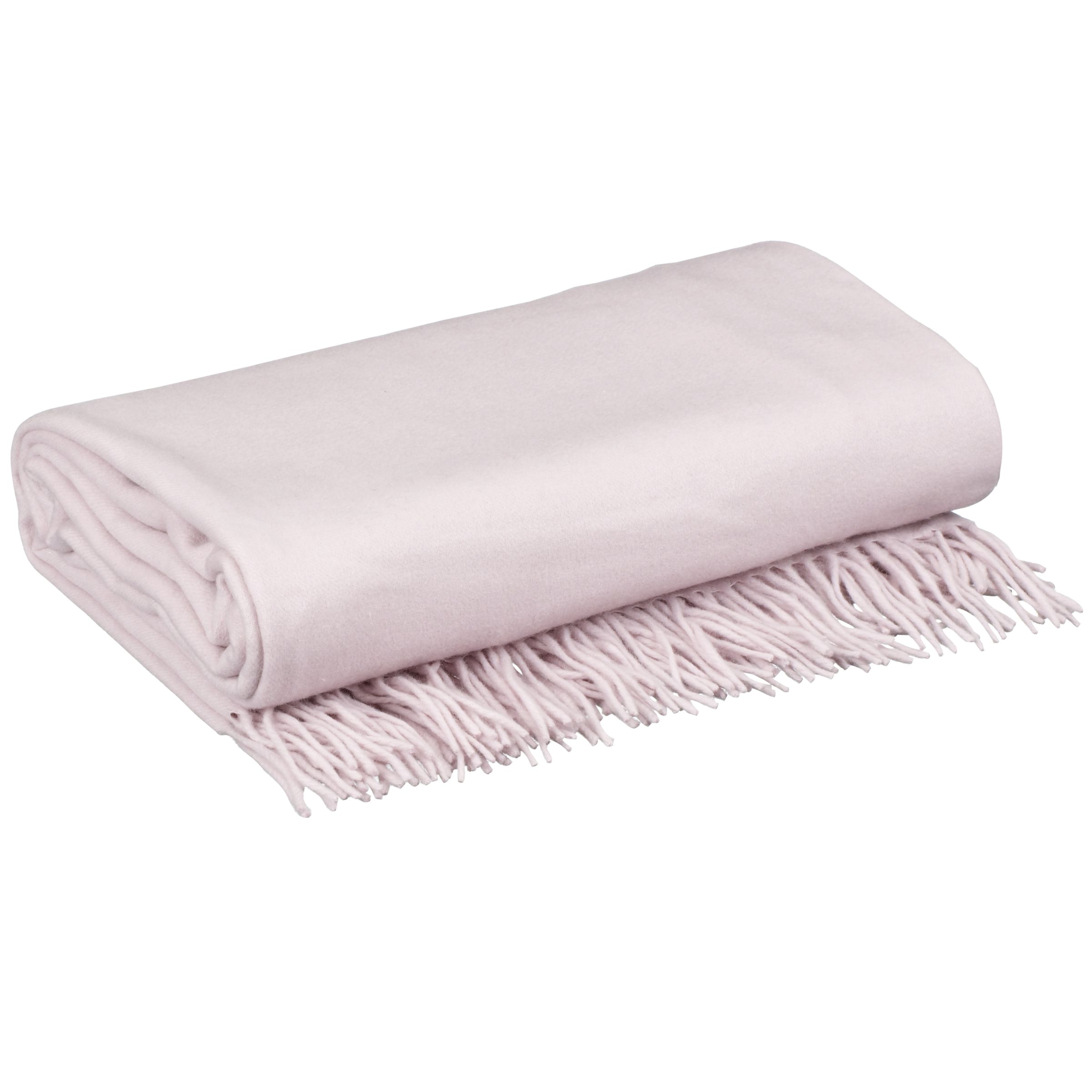 John Lewis Premium Cashmere Throw, Ash Rose at John Lewis