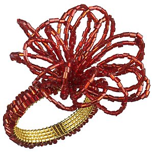 John Lewis Flower Bead Napkin Ring, Red at John Lewis