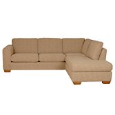 John Lewis Felix Leather RHF Corner Sofa, Carola Biscuit, width 258cm