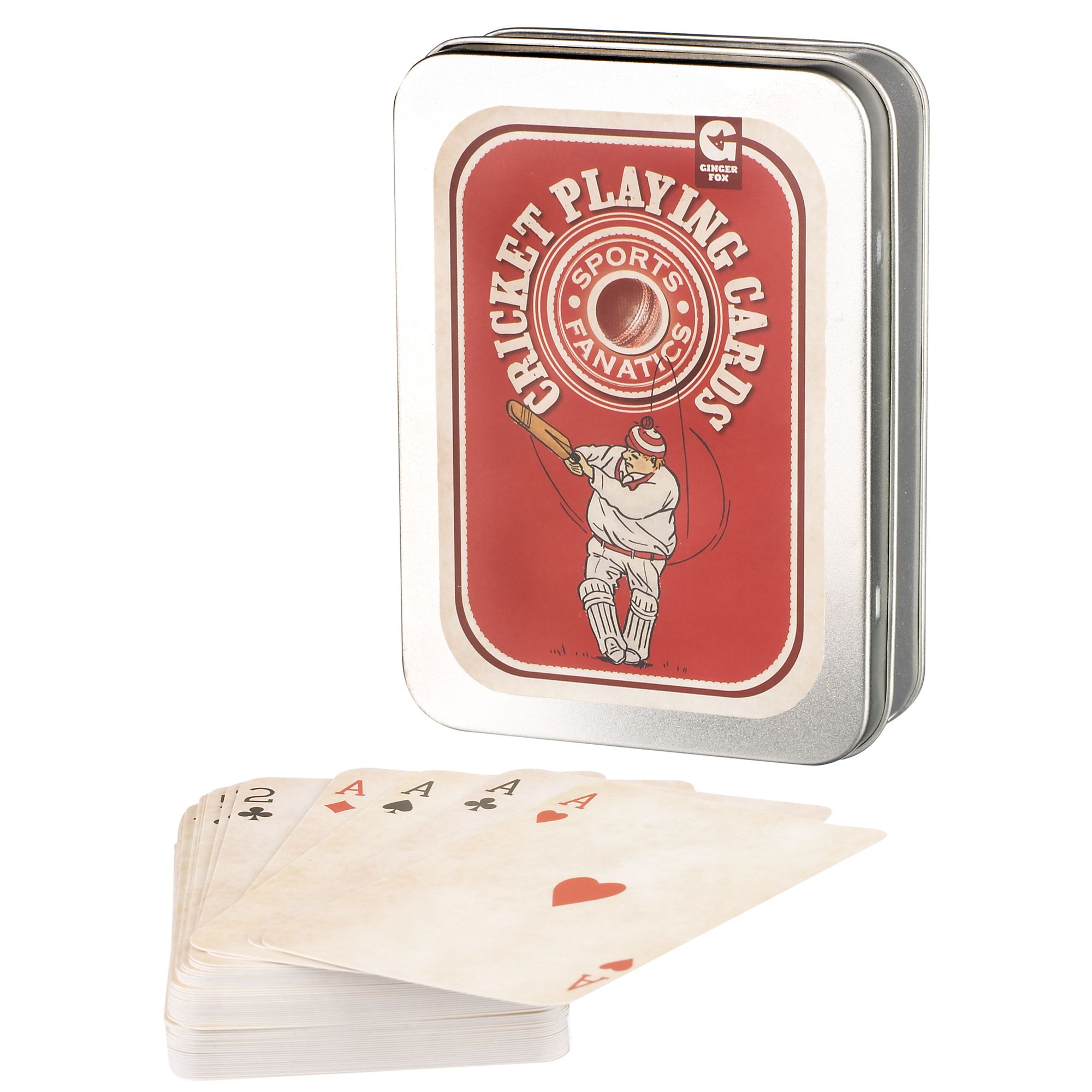  Ginger Fox Cricket Playing Cards £5 Special Purchase Price for a Limited Time from John Lewis
