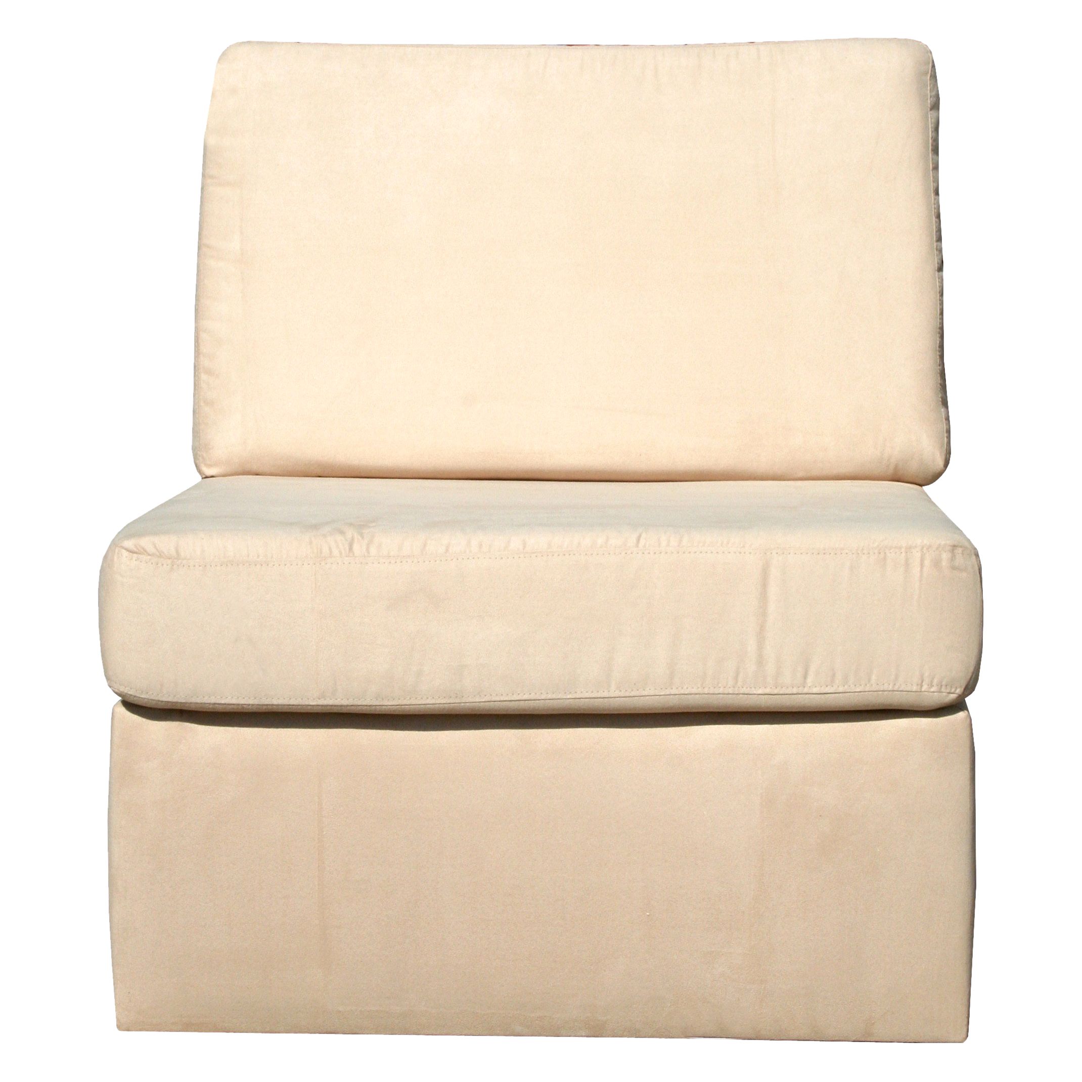 The Barney chairbed in beige features hardwood frame and feet as well ...