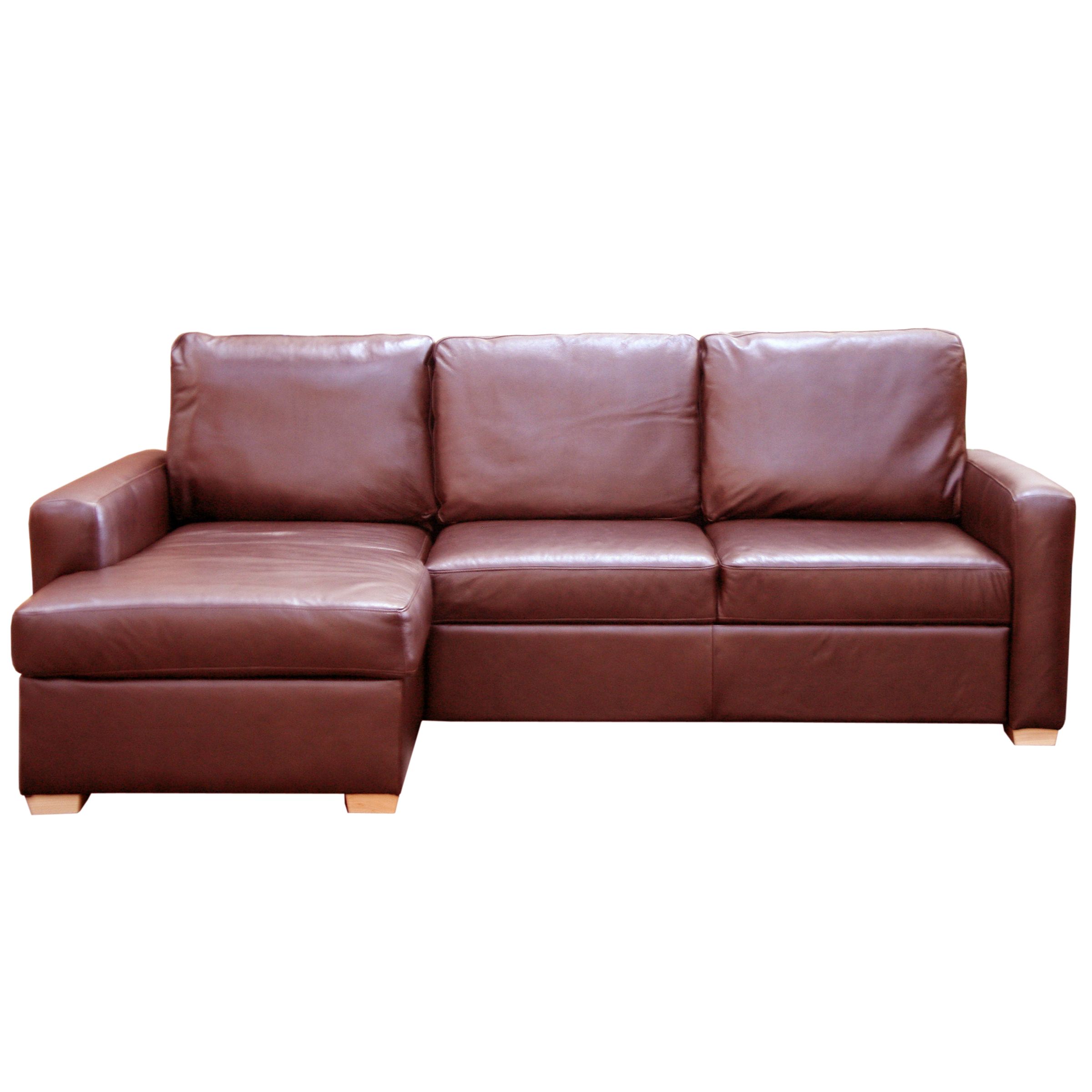 John Lewis Tara LHF Sofabed, Chocolate Hide