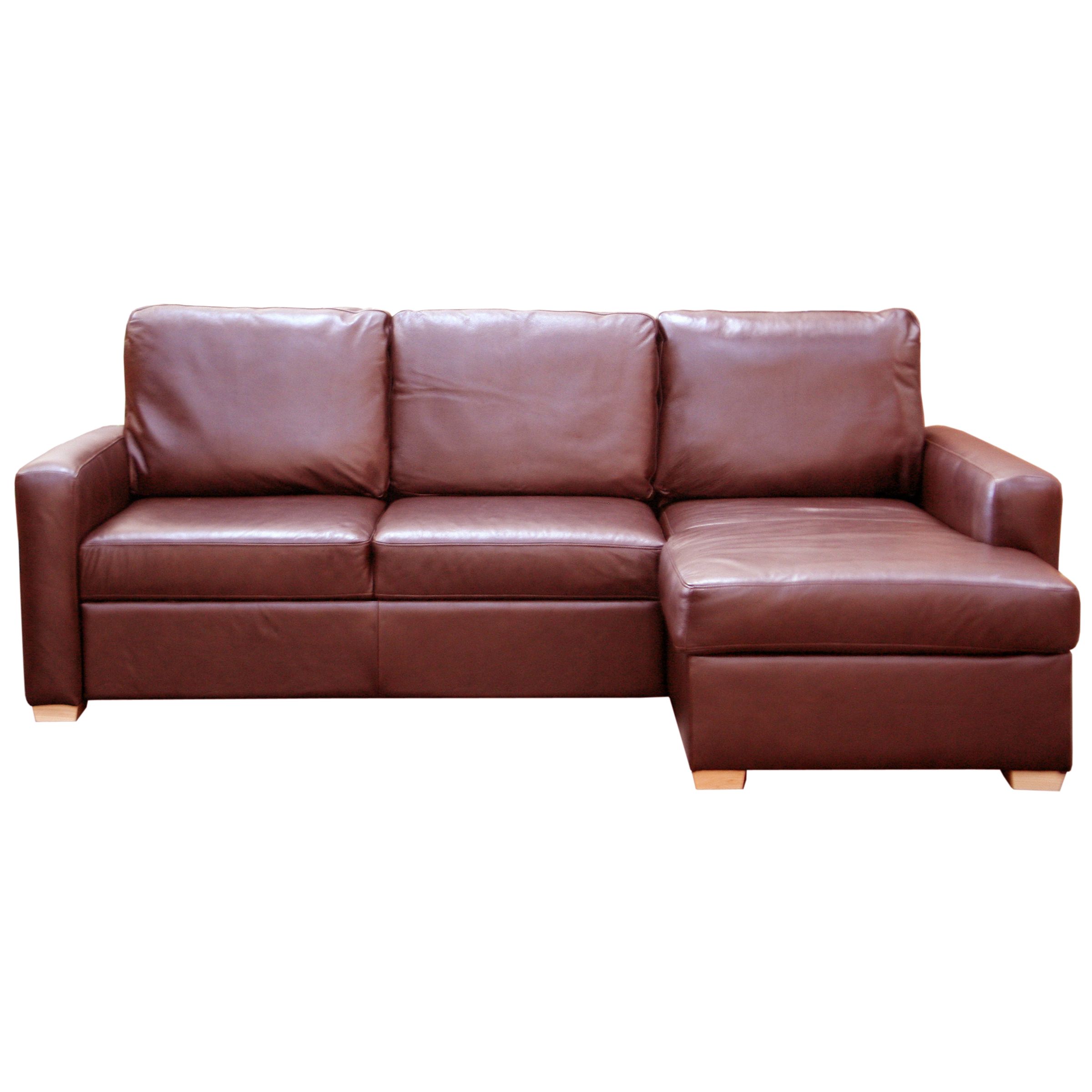 John Lewis Tara RHF Sofabed, Chocolate Hide