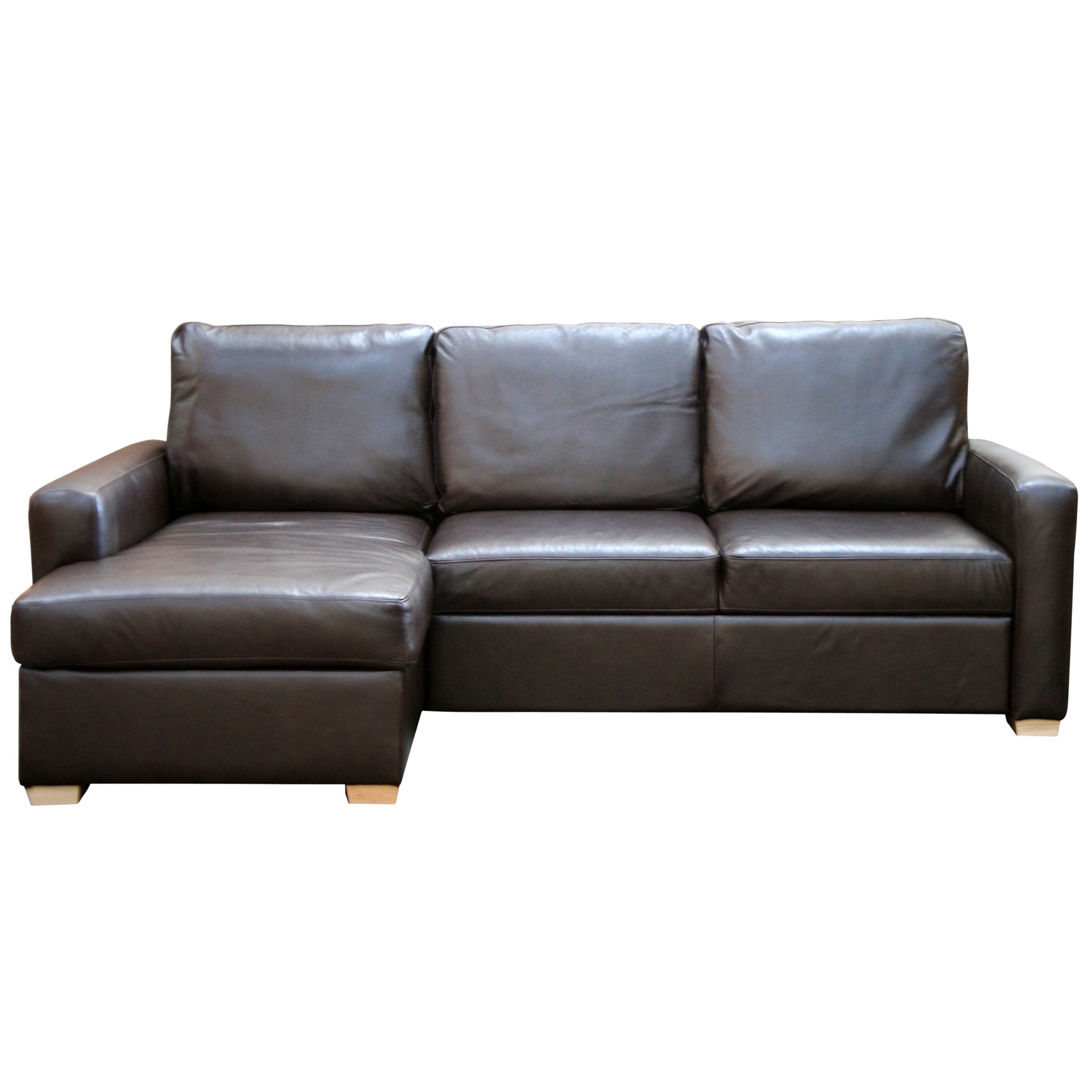 John Lewis Tara LHF Sofabed, Bitter Chocolate Hide