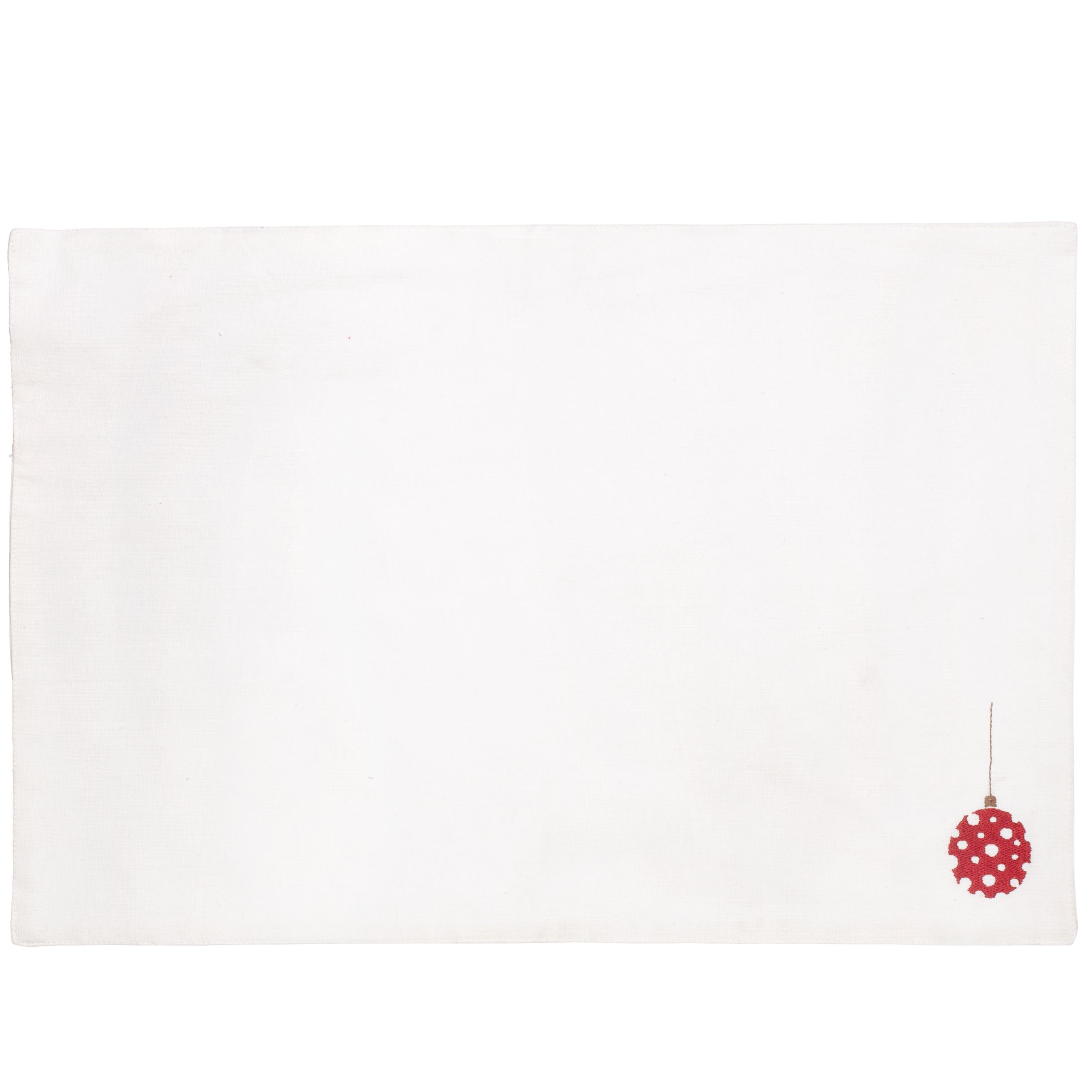 Embroidery Placemat, Bauble at John Lewis